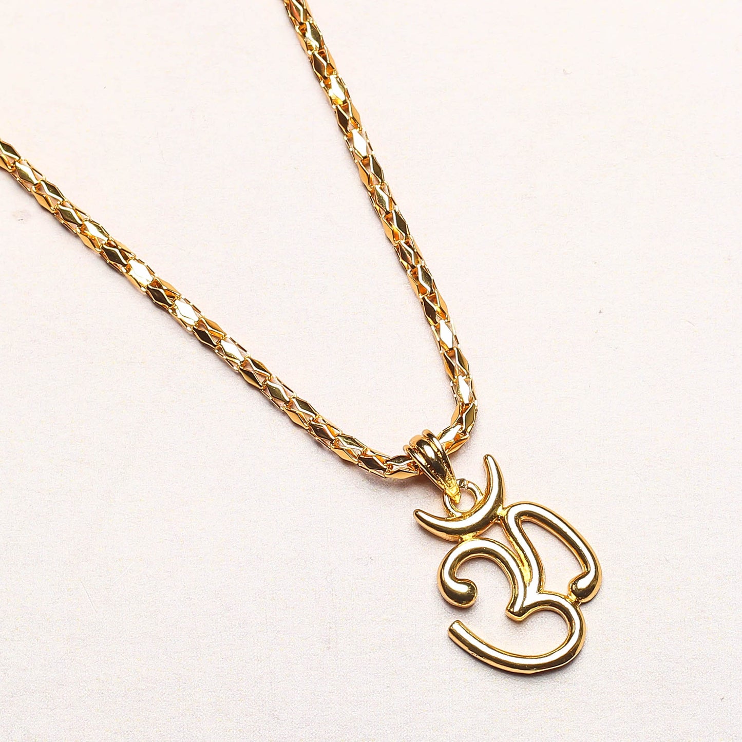 Om Design 2 Gold plated Locket and Chain set