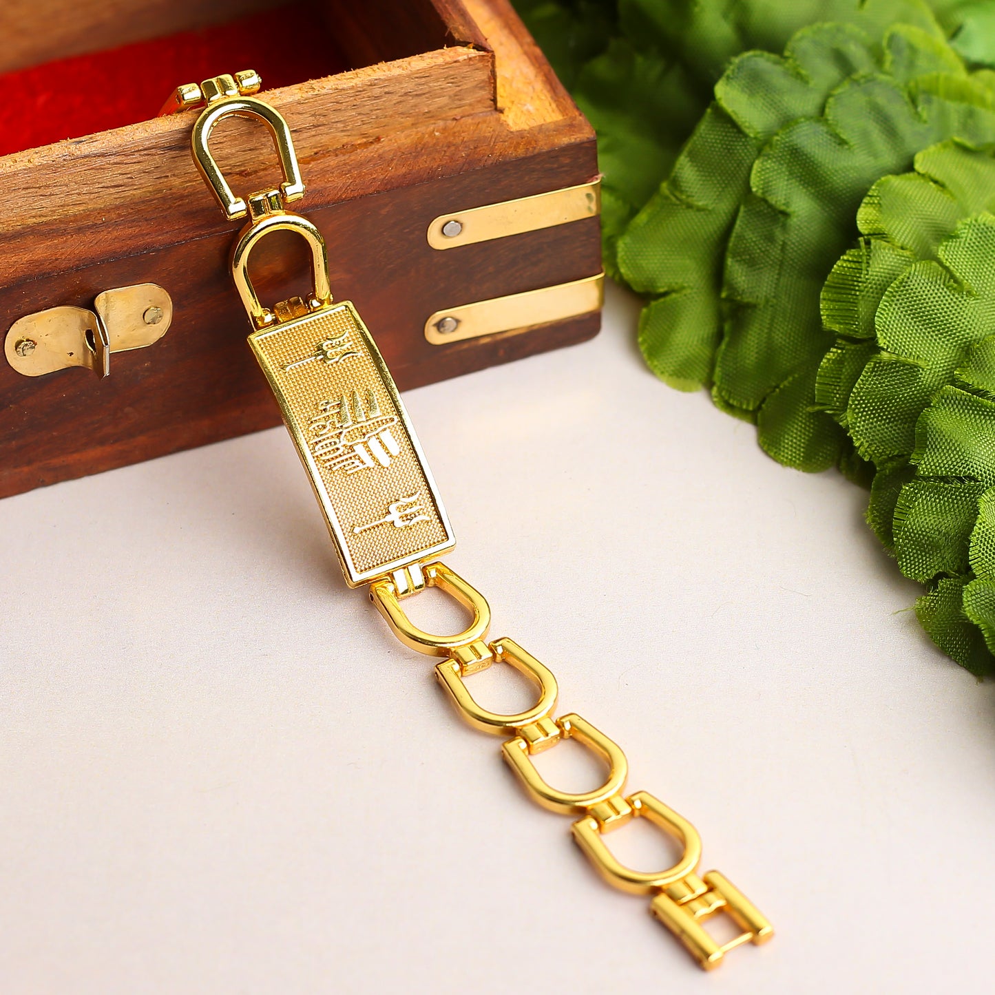 Golden Plated Shiva Trishul Mahadev Spiritual Bracelet