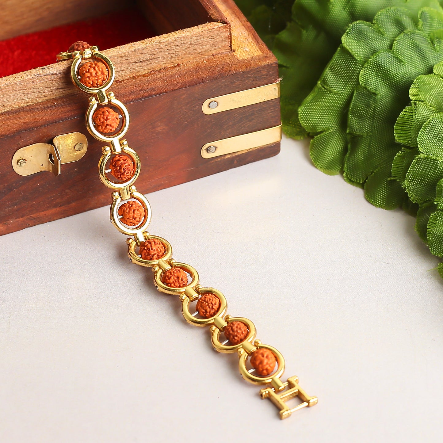 Golden Plated dvaadasha Rudraksha Spiritual Bracelet