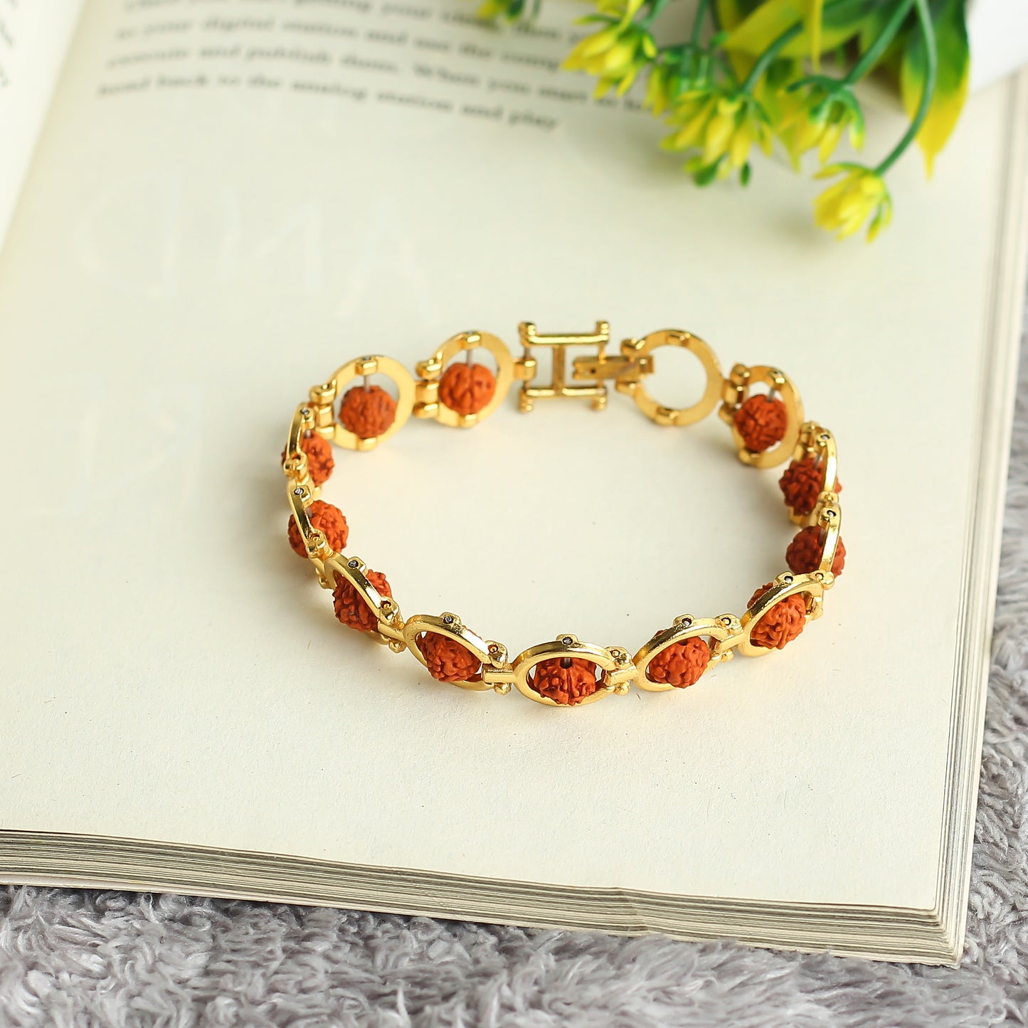 Golden Plated dvaadasha Rudraksha Spiritual Bracelet