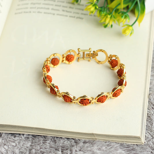Golden Plated dvaadasha Rudraksha Spiritual Bracelet