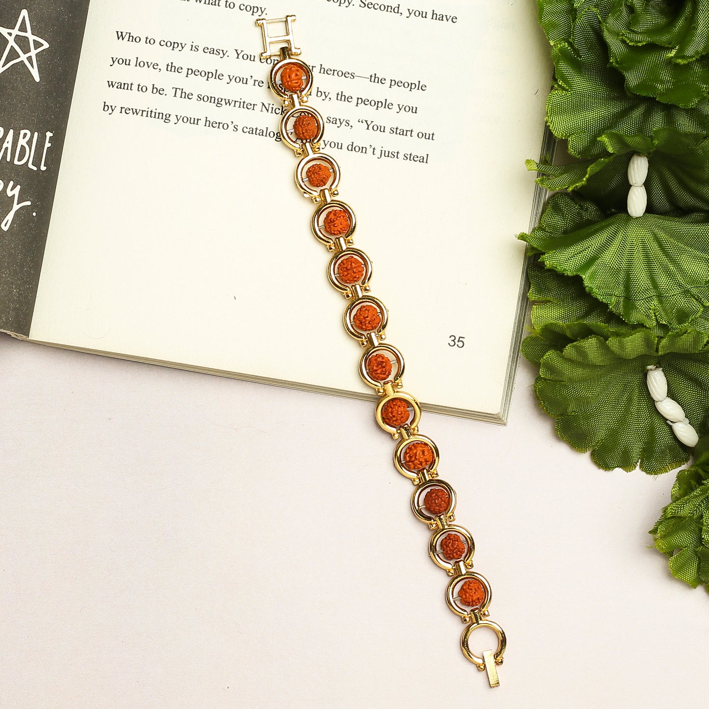Golden Plated dvaadasha Rudraksha Spiritual Bracelet