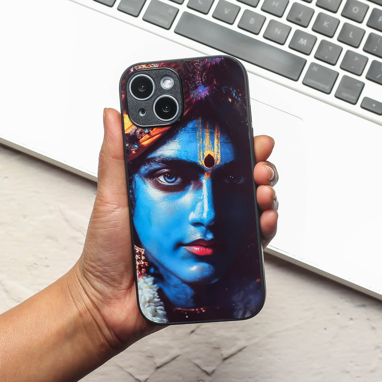 Krishna ji 1st Designer Metal Back cover for Apple Iphone 15 Plus