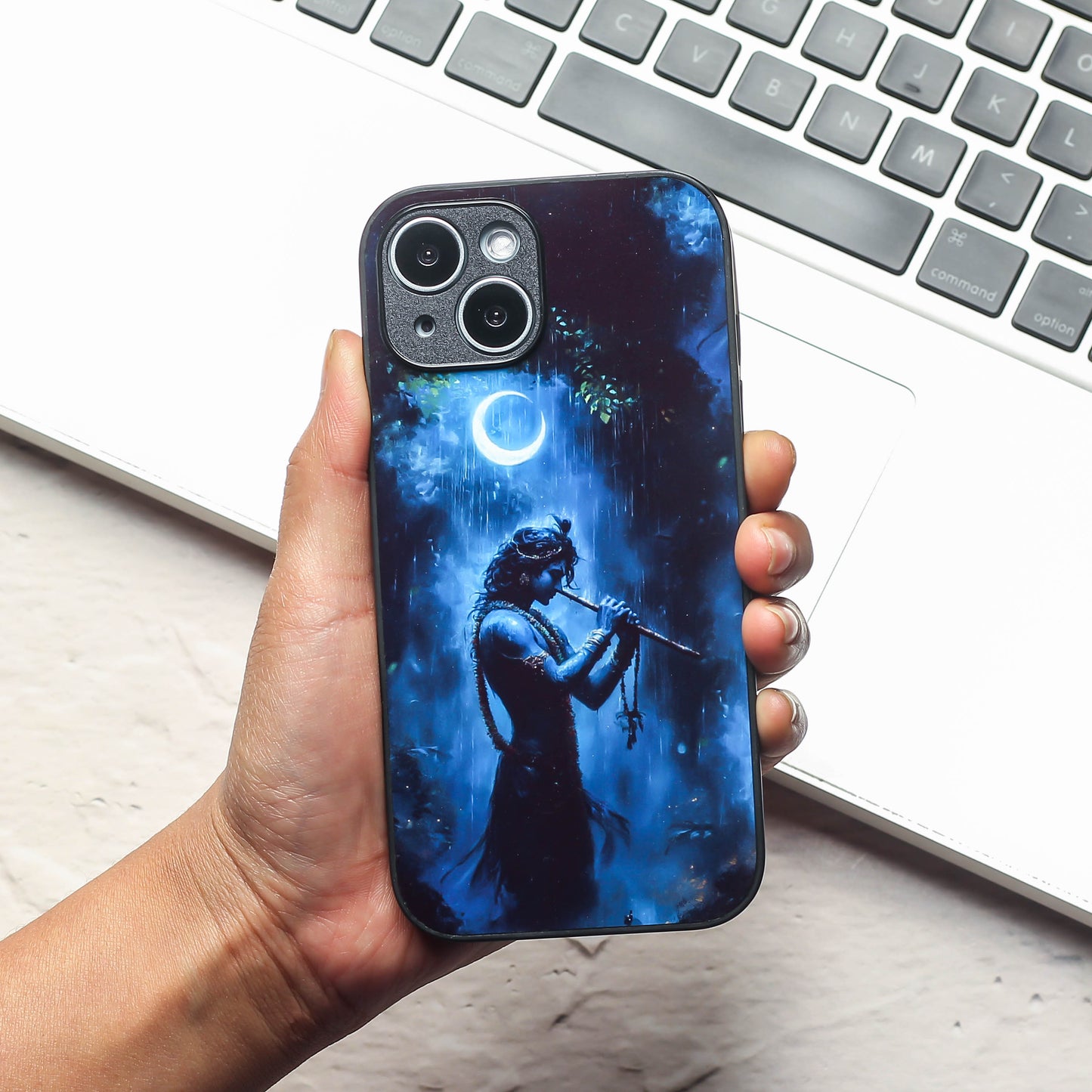 Krishna ji 2nd Designer Metal Back cover for Apple Iphone 13