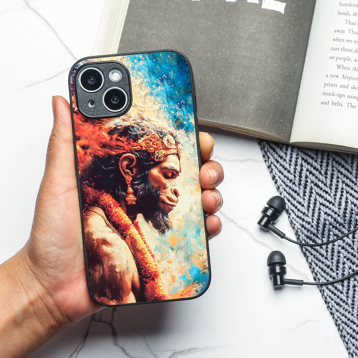 Hanuman ji 3rd Designer Metal Back cover for Apple Iphone 13