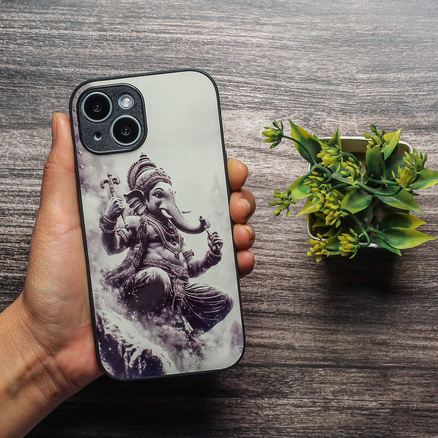 Ganesh ji 6th Designer Metal Back cover for Apple Iphone 13