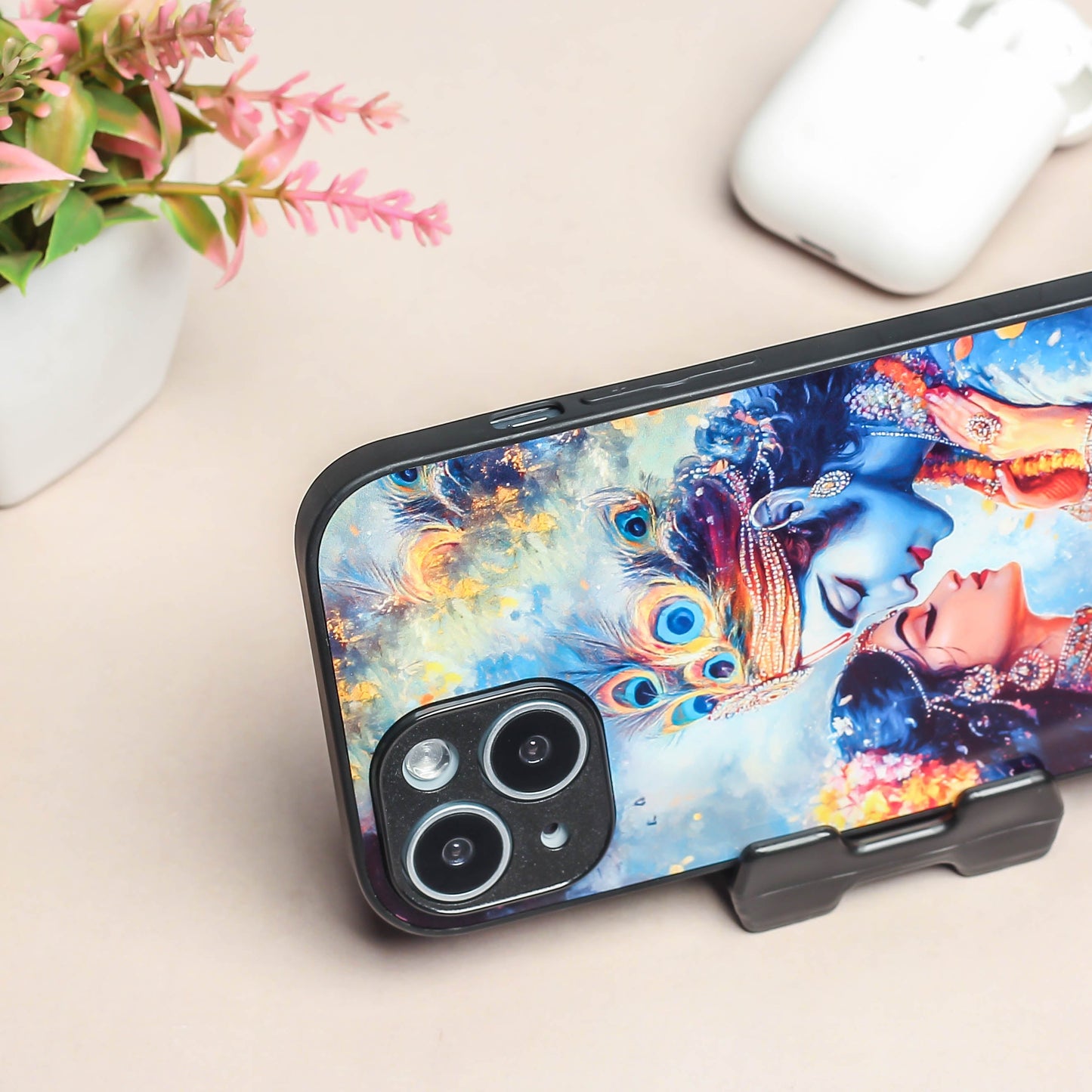 Radha Krishna Designer Metal Back cover for Apple Iphone 14 Plus