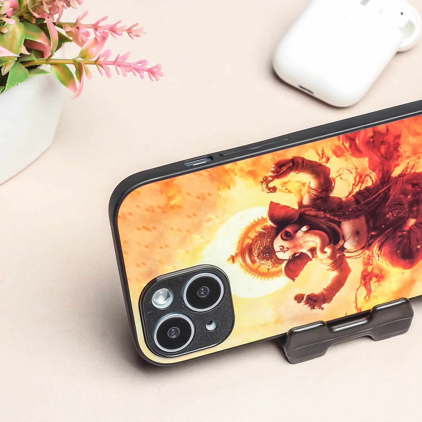 Ganesh ji 5th Designer Metal Back cover for Apple Iphone 15 Plus