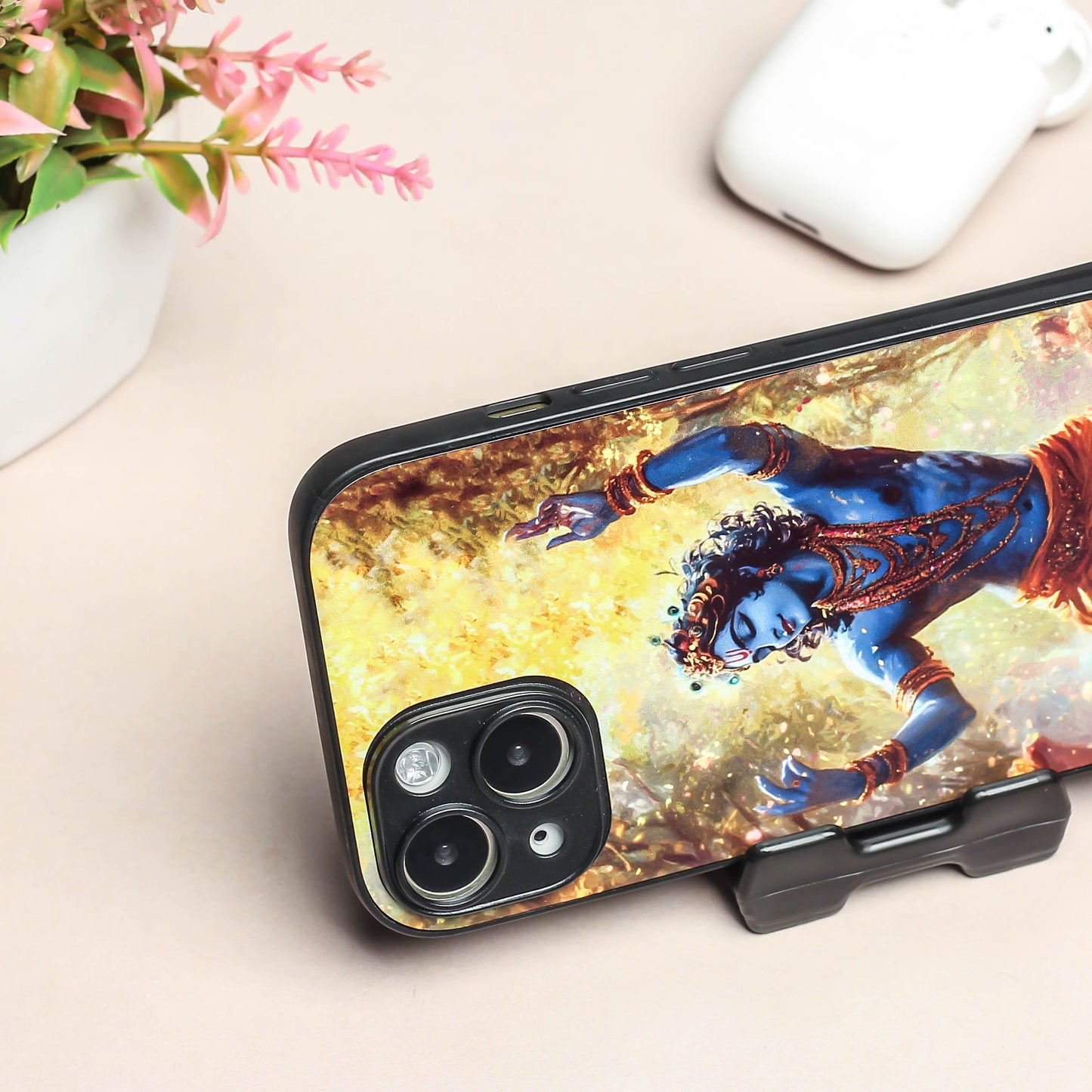 Krishna ji 3rd Designer Metal Back cover for Apple Iphone 15 Plus