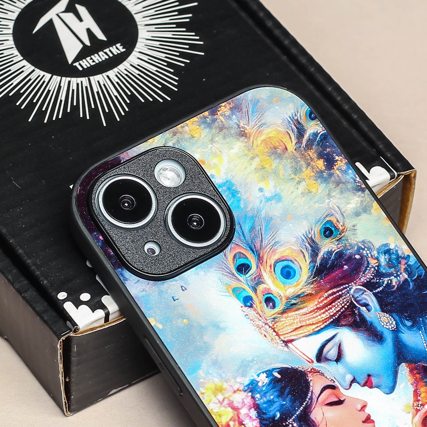 Radha Krishna Designer Metal Back cover for Apple Iphone 13