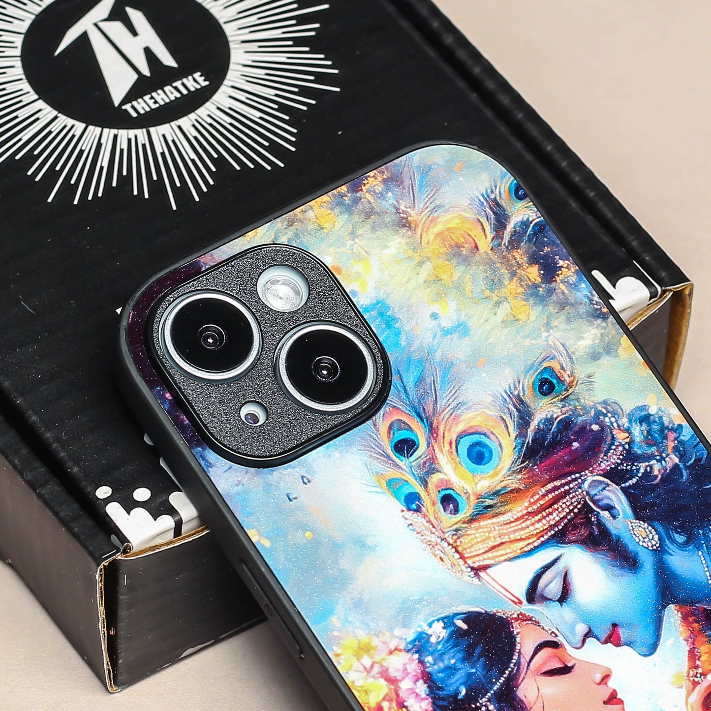 Radha Krishna Designer Metal Back cover for Apple Iphone 14