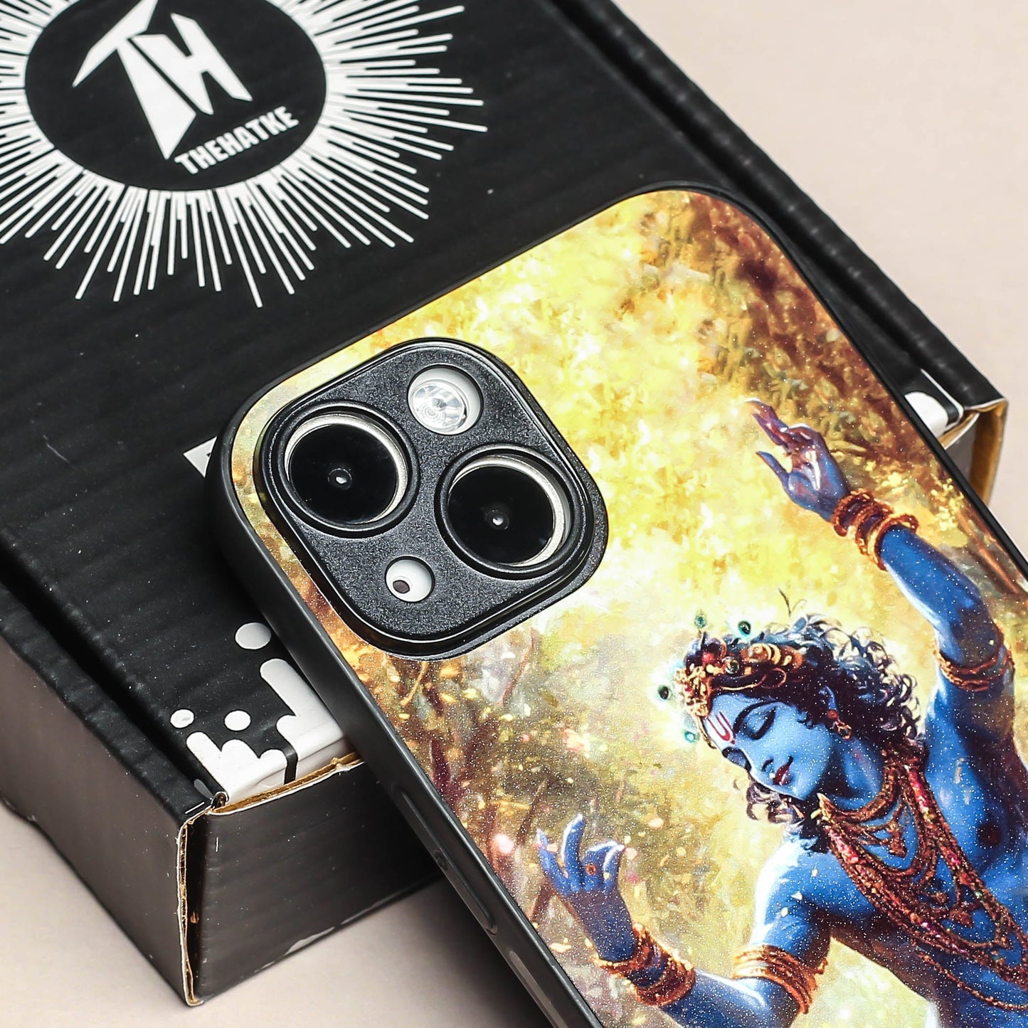 Krishna ji 3rd Designer Metal Back cover for Apple Iphone 15 Plus