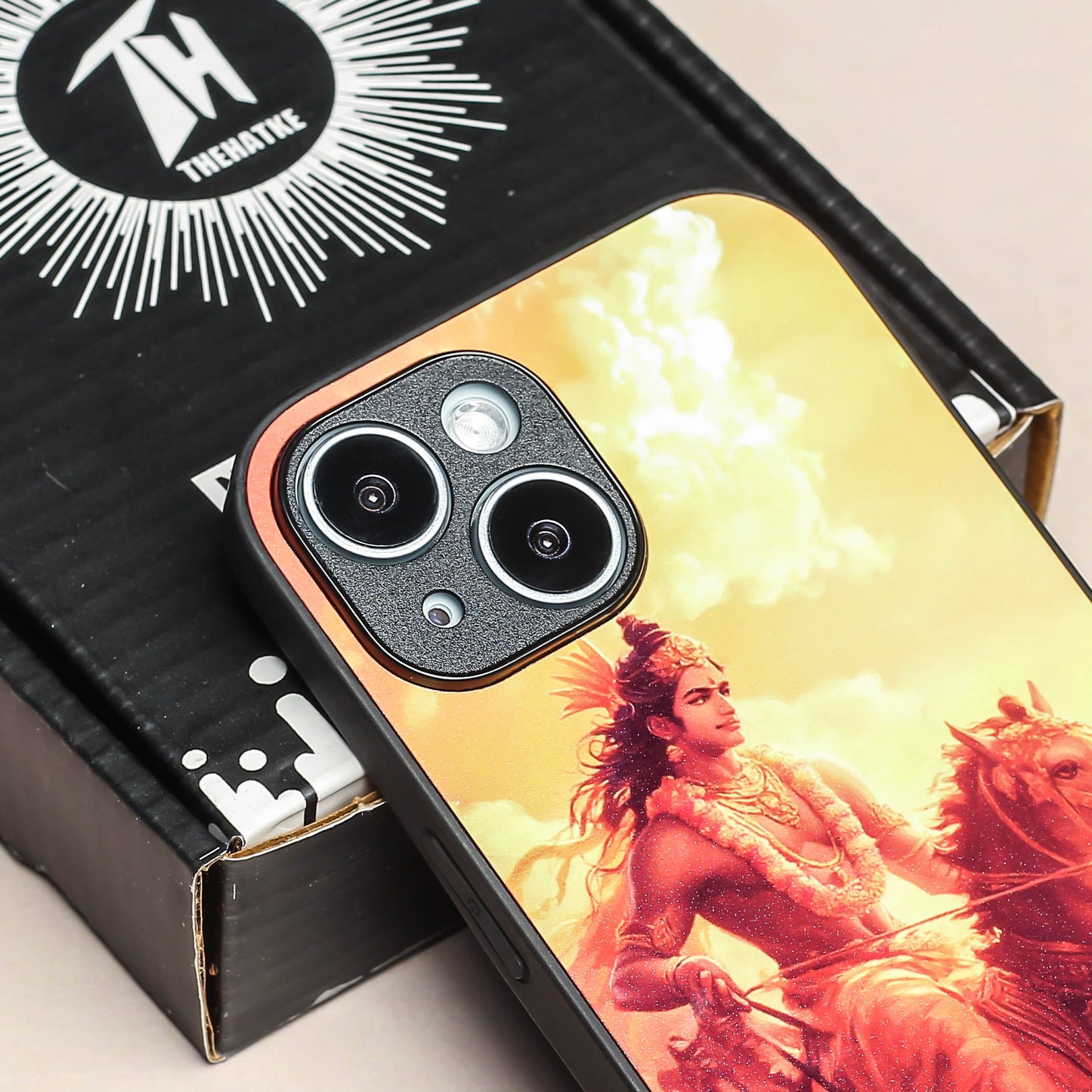 Krishna ji 5th Designer Metal Back cover for Apple Iphone 14