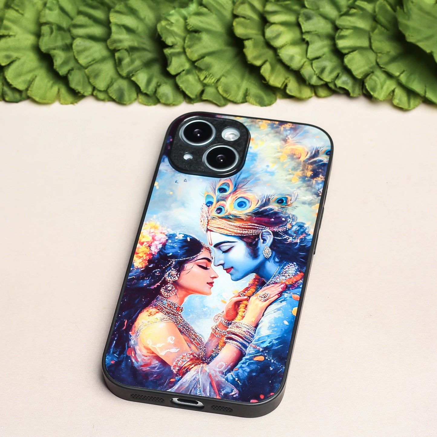 Radha Krishna Designer Metal Back cover for Apple Iphone 15