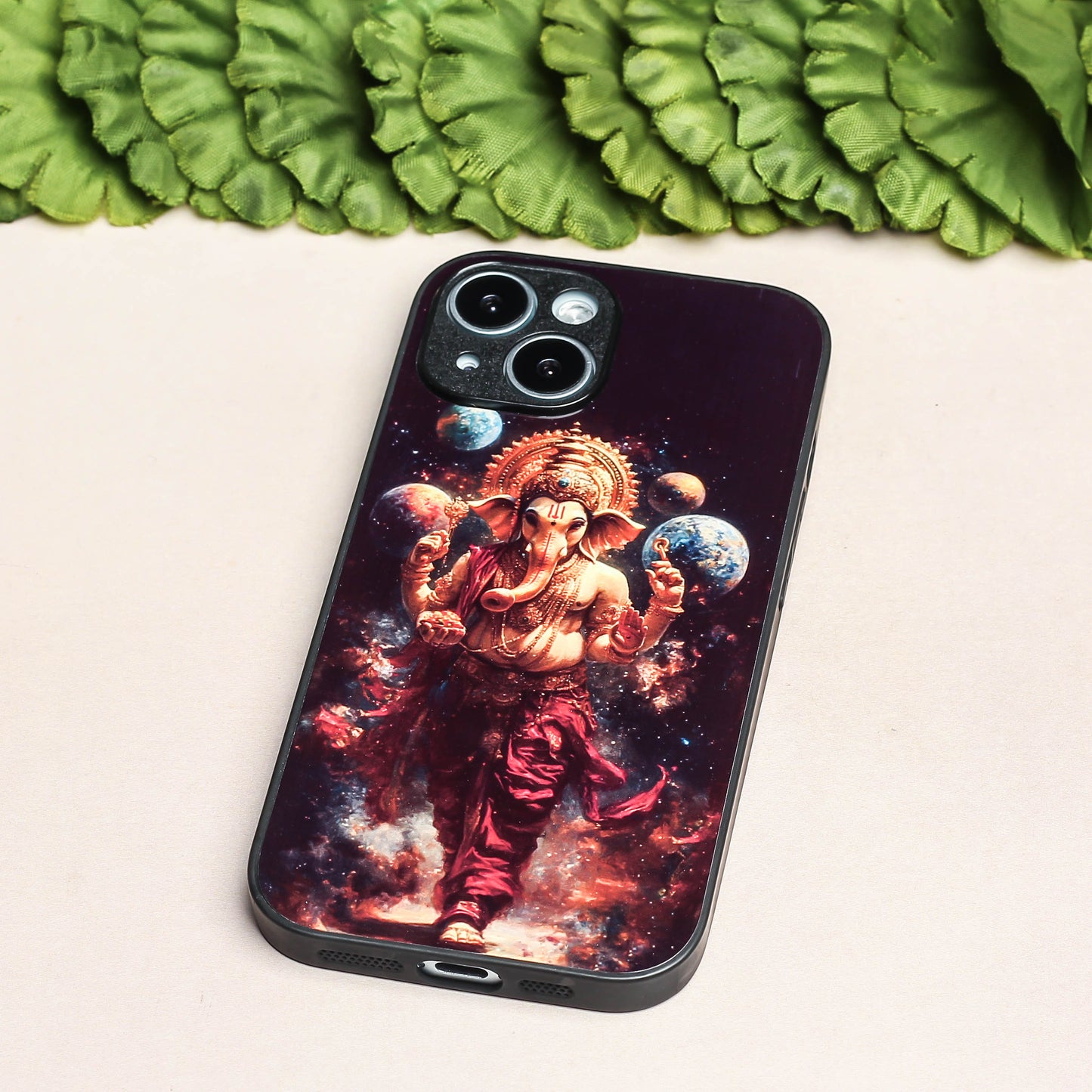 Ganesh ji 2nd Designer Metal Back cover for Apple Iphone 13