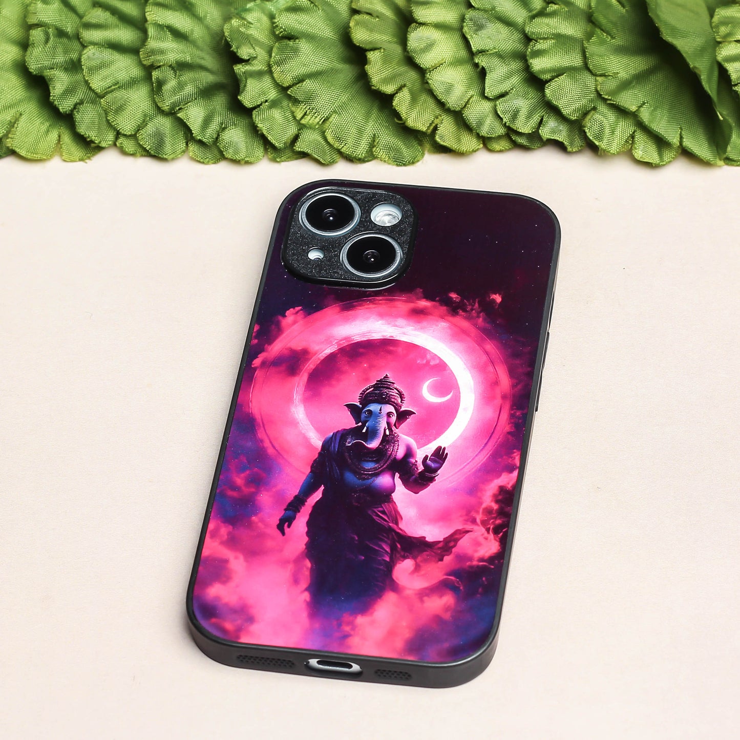Ganesh ji 4th Designer Metal Back cover for Apple Iphone 14