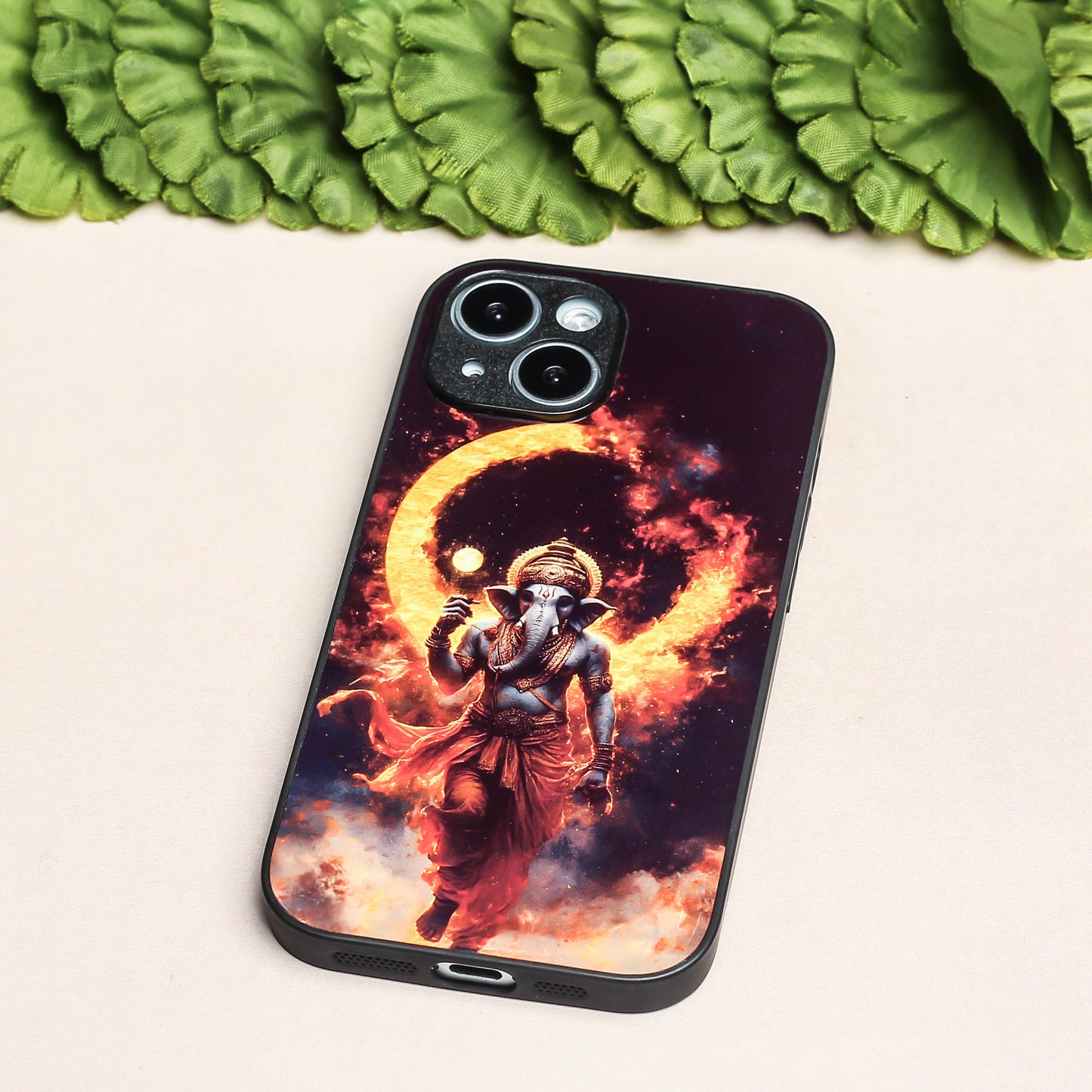 Ganesh ji 3rd Designer Metal Back cover for Apple Iphone 14