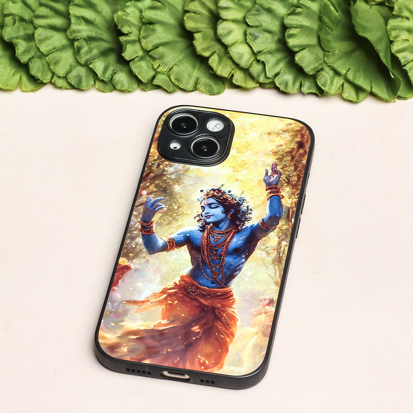 Krishna ji 3rd Designer Metal Back cover for Apple Iphone 15