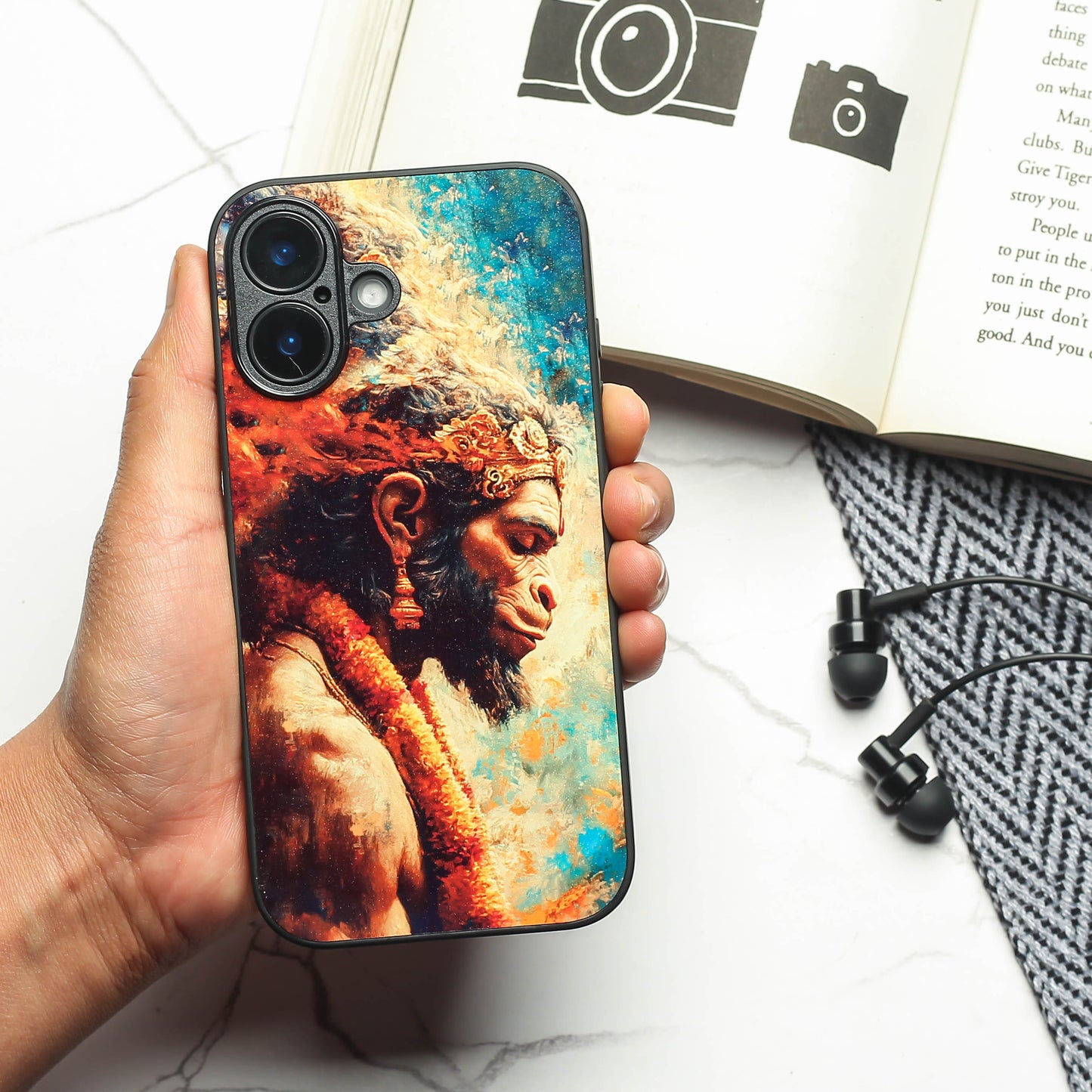 Hanuman ji 3rd Designer Metal Back cover for Apple Iphone 16