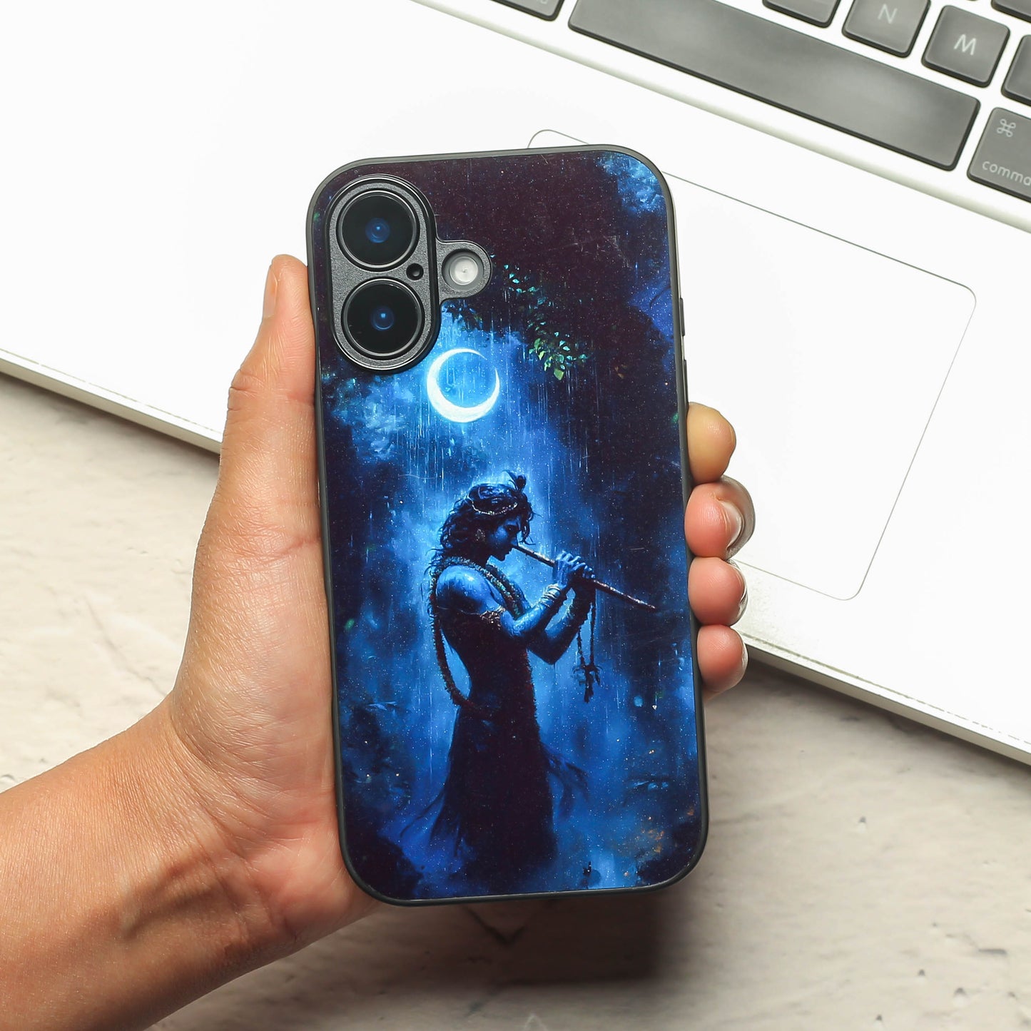 Krishna ji 2nd Designer Metal Back cover for Apple Iphone 16