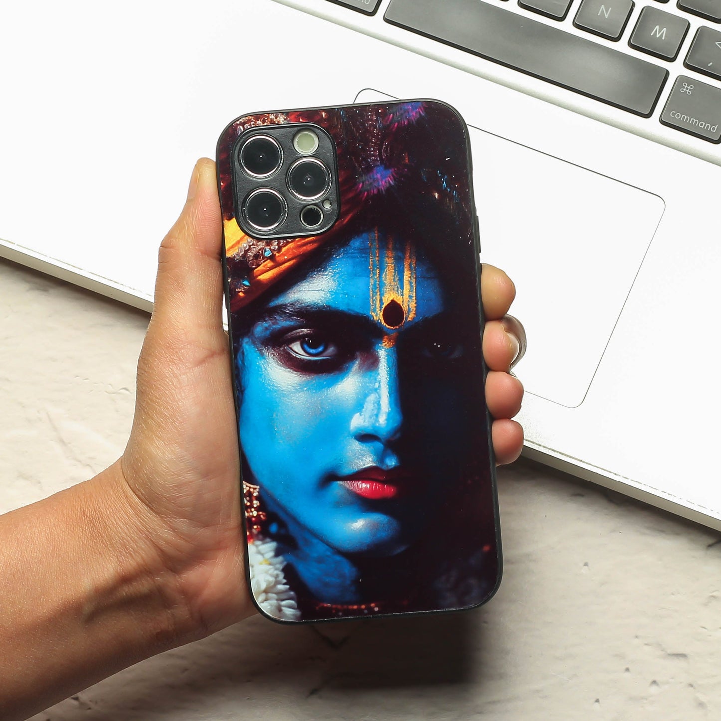 Krishna ji 1st Designer Metal Back cover for Apple Iphone 12 Pro Max