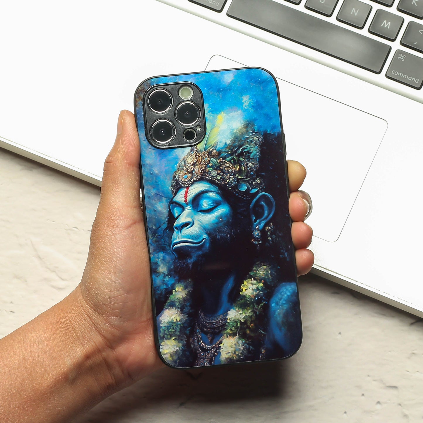 Hanuman ji 2nd Designer Metal Back cover for Apple Iphone 12 Pro Max