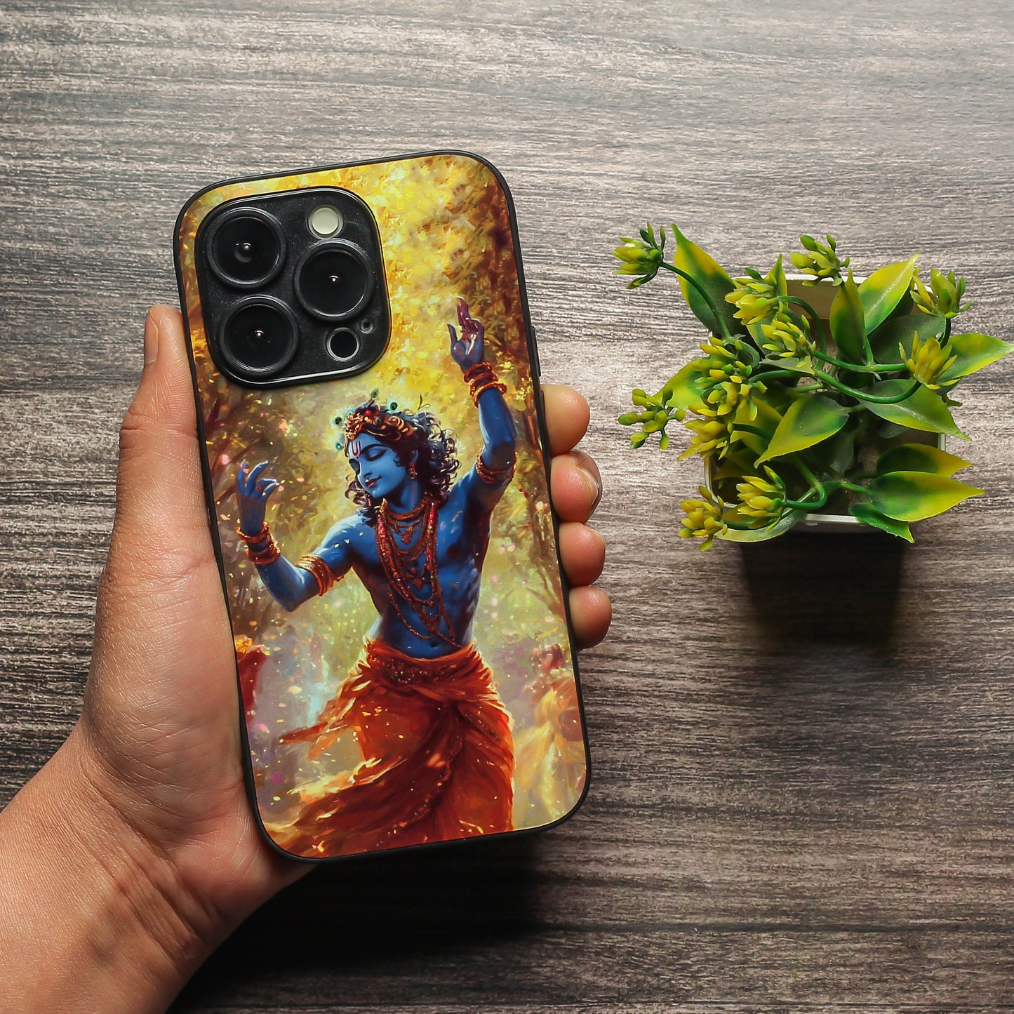 Krishna ji 3rd Designer Metal Back cover for Apple Iphone 13 Pro