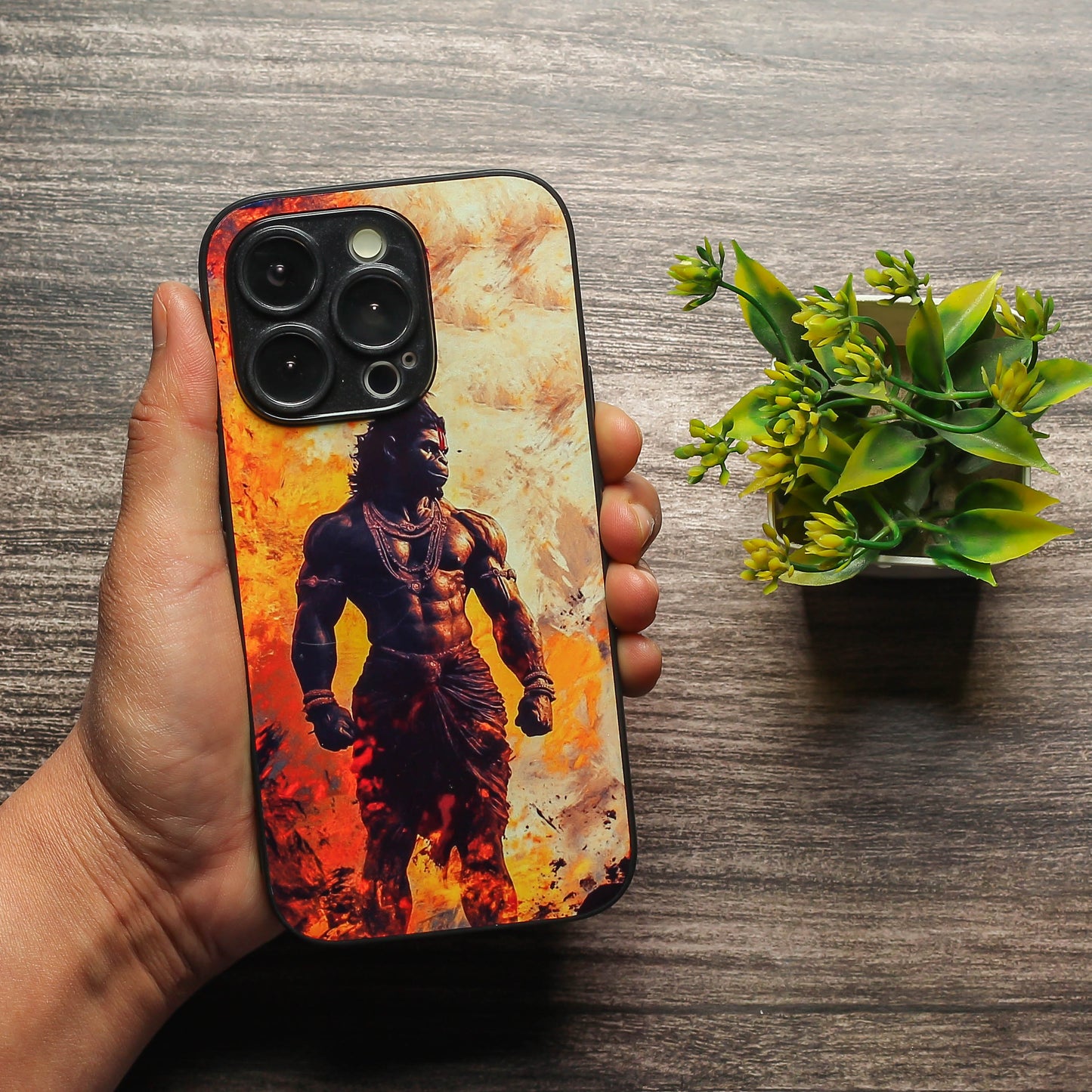 Hanuman ji 5th Designer Metal Back cover for Apple Iphone 15 Pro Max