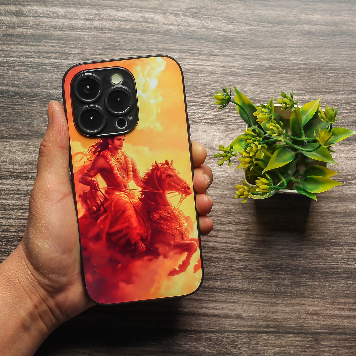 Krishna ji 5th Designer Metal Back cover for Apple Iphone 16 Pro