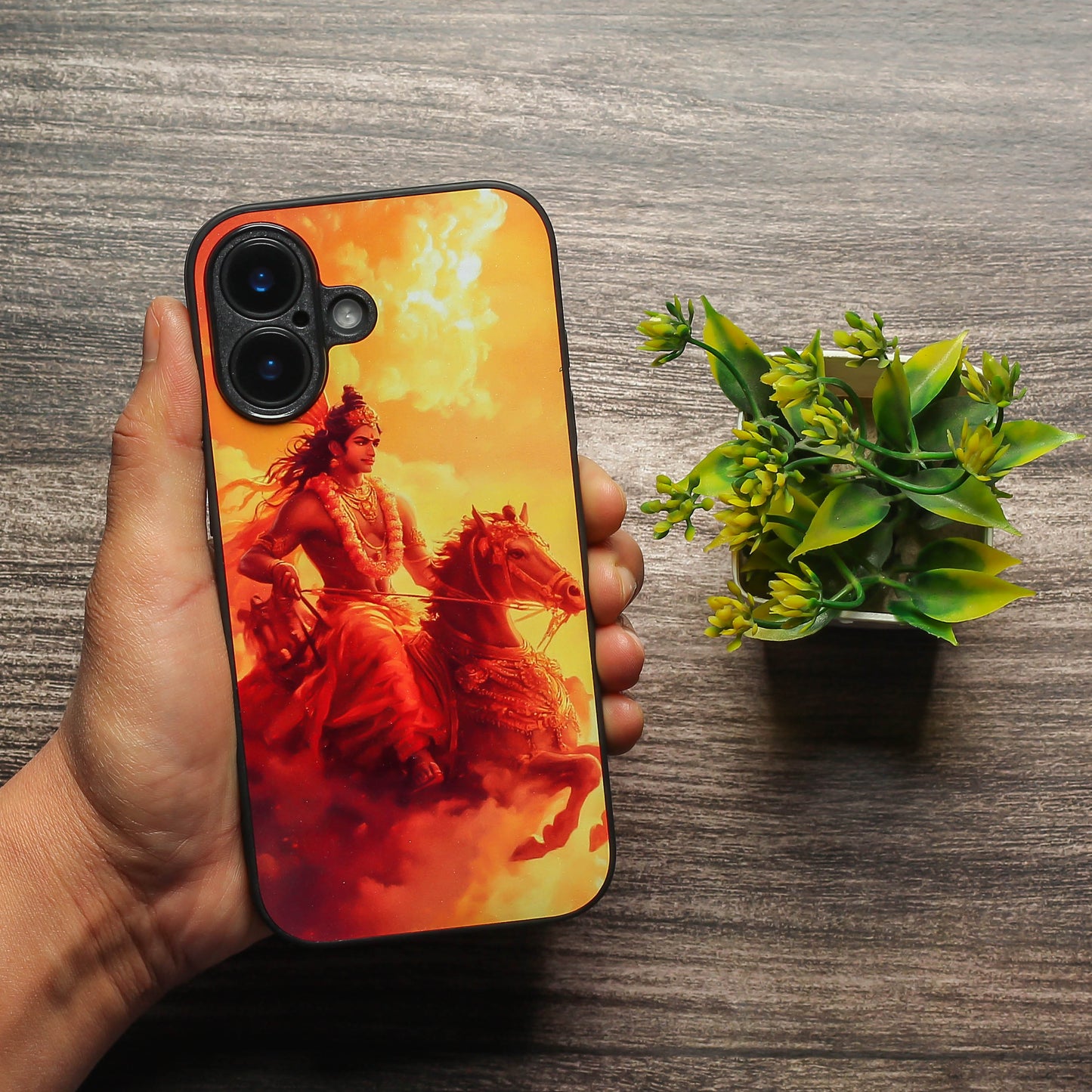 Krishna ji 5th Designer Metal Back cover for Apple Iphone 16 Plus