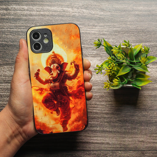 Ganesh ji 5th Designer Metal Back cover for Apple Iphone 12