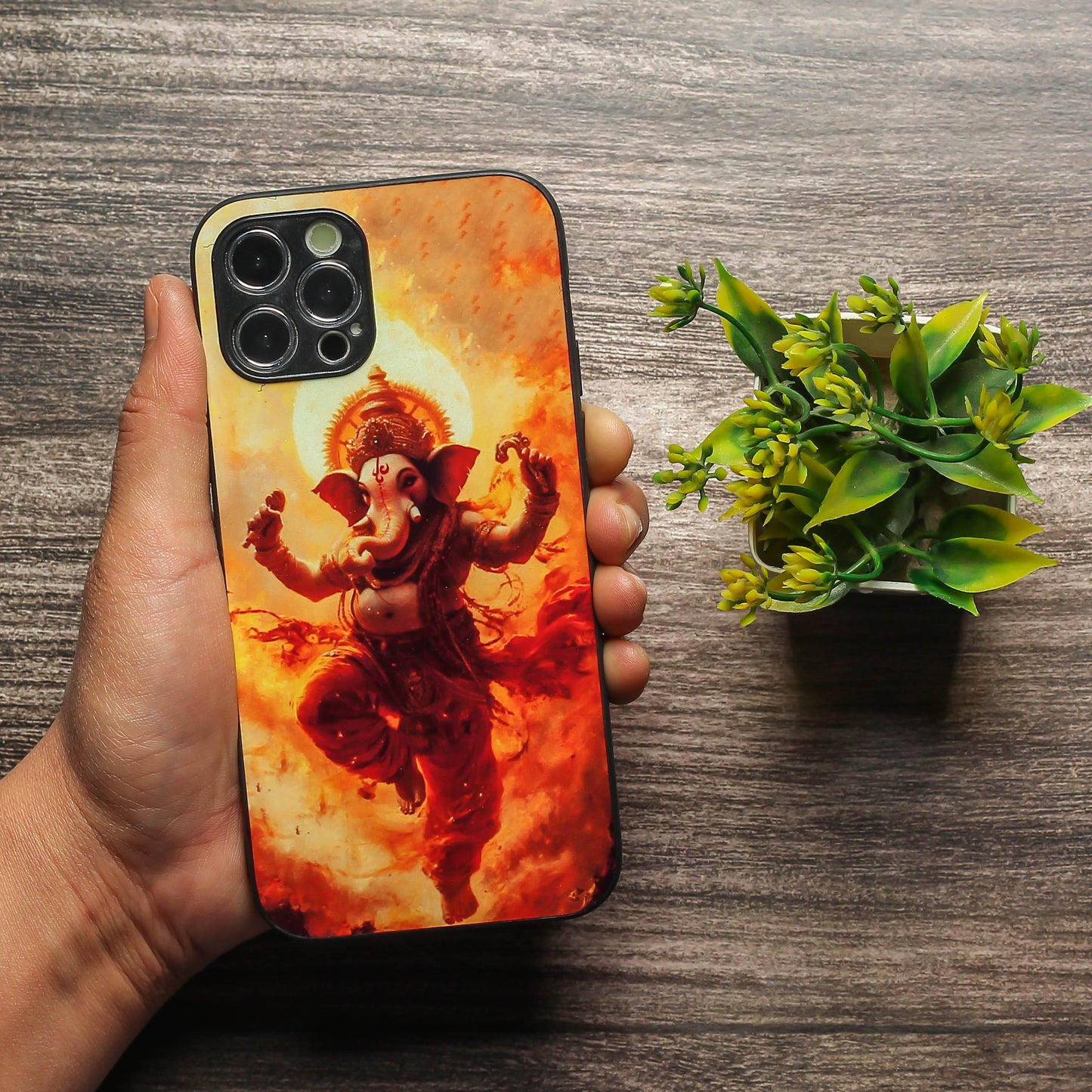 Ganesh ji 5th Designer Metal Back cover for Apple Iphone 12 Pro Max
