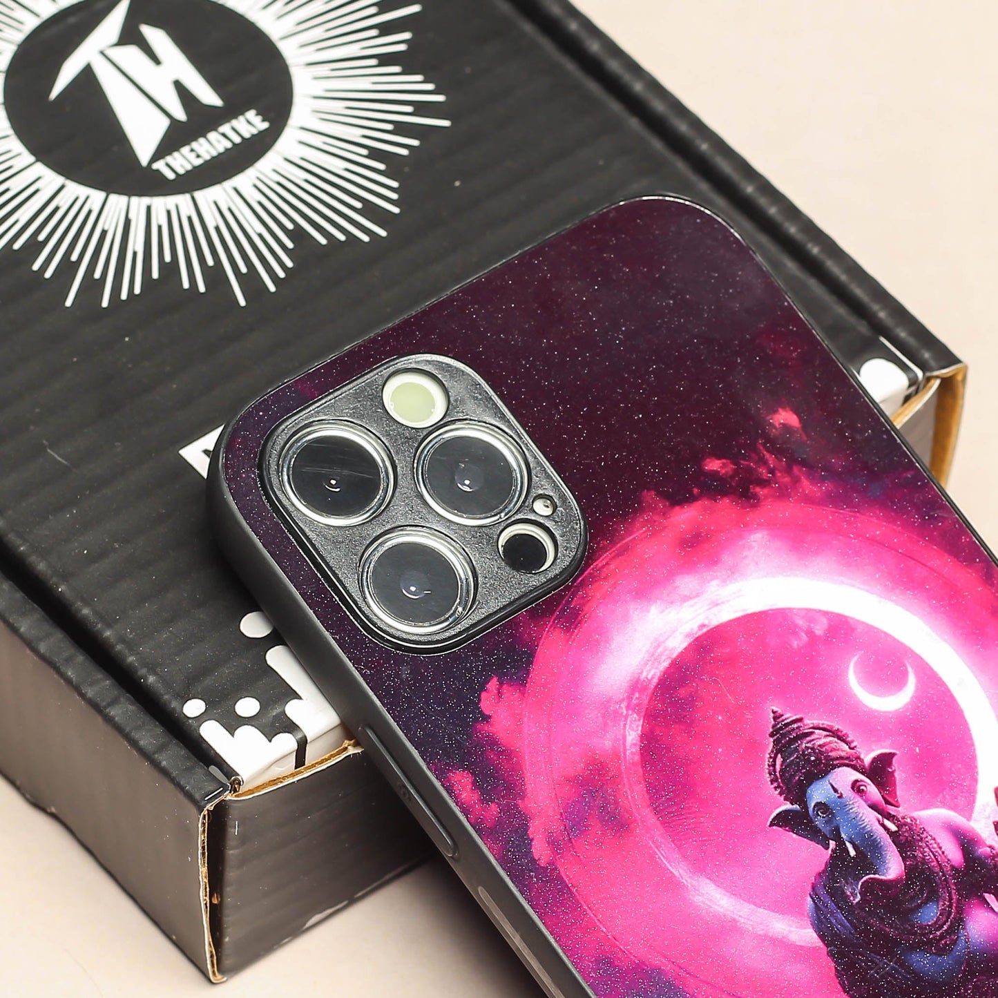Ganesh ji 4th Designer Metal Back cover for Apple Iphone 12 Pro