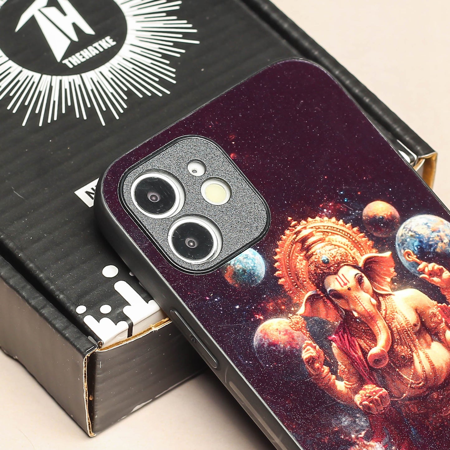 Ganesh ji 2nd Designer Metal Back cover for Apple Iphone 12