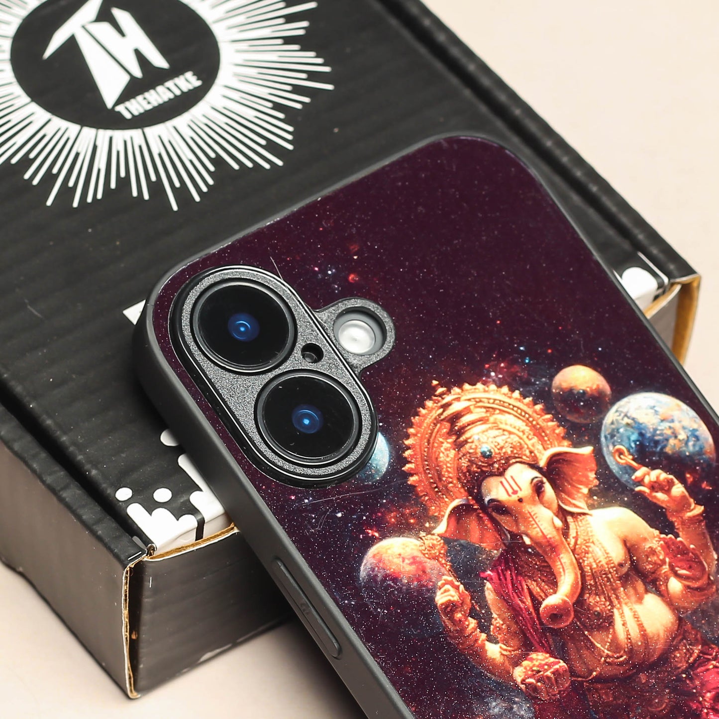 Ganesh ji 2nd Designer Metal Back cover for Apple Iphone 16
