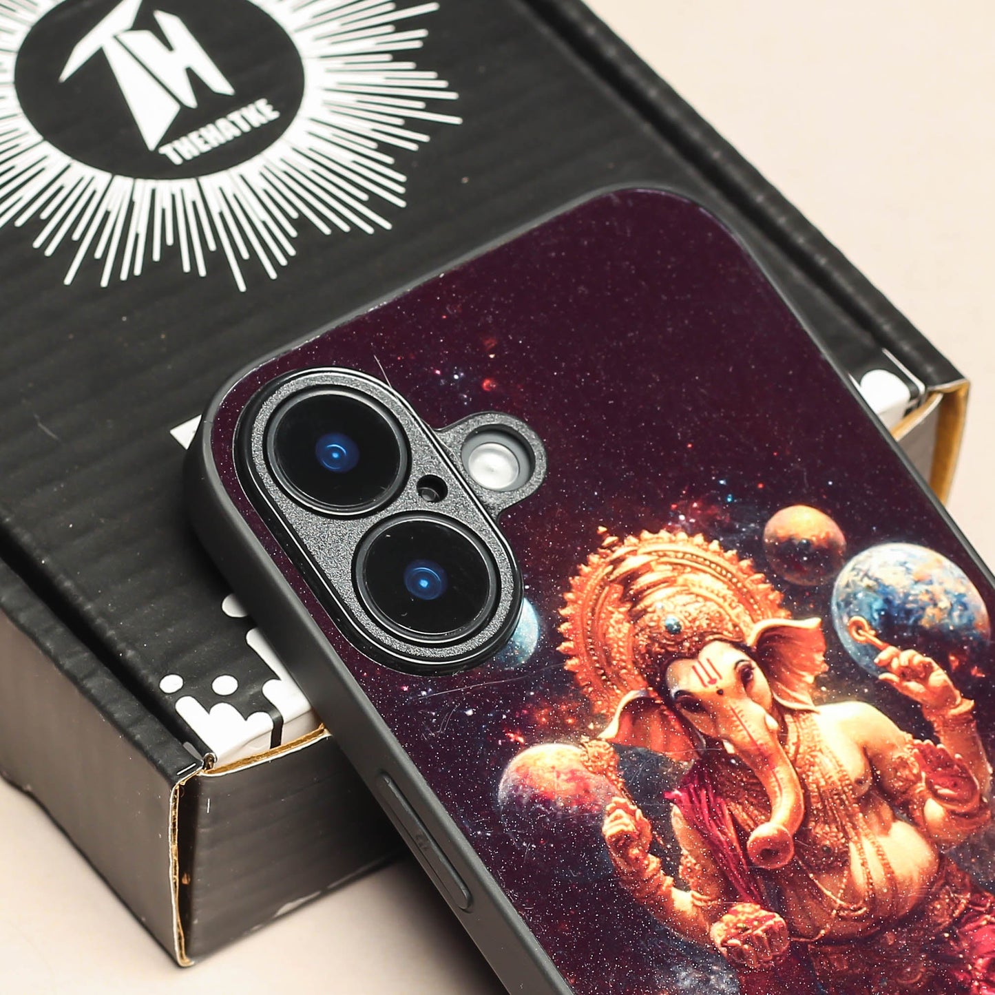 Ganesh ji 2nd Designer Metal Back cover for Apple Iphone 16 Plus