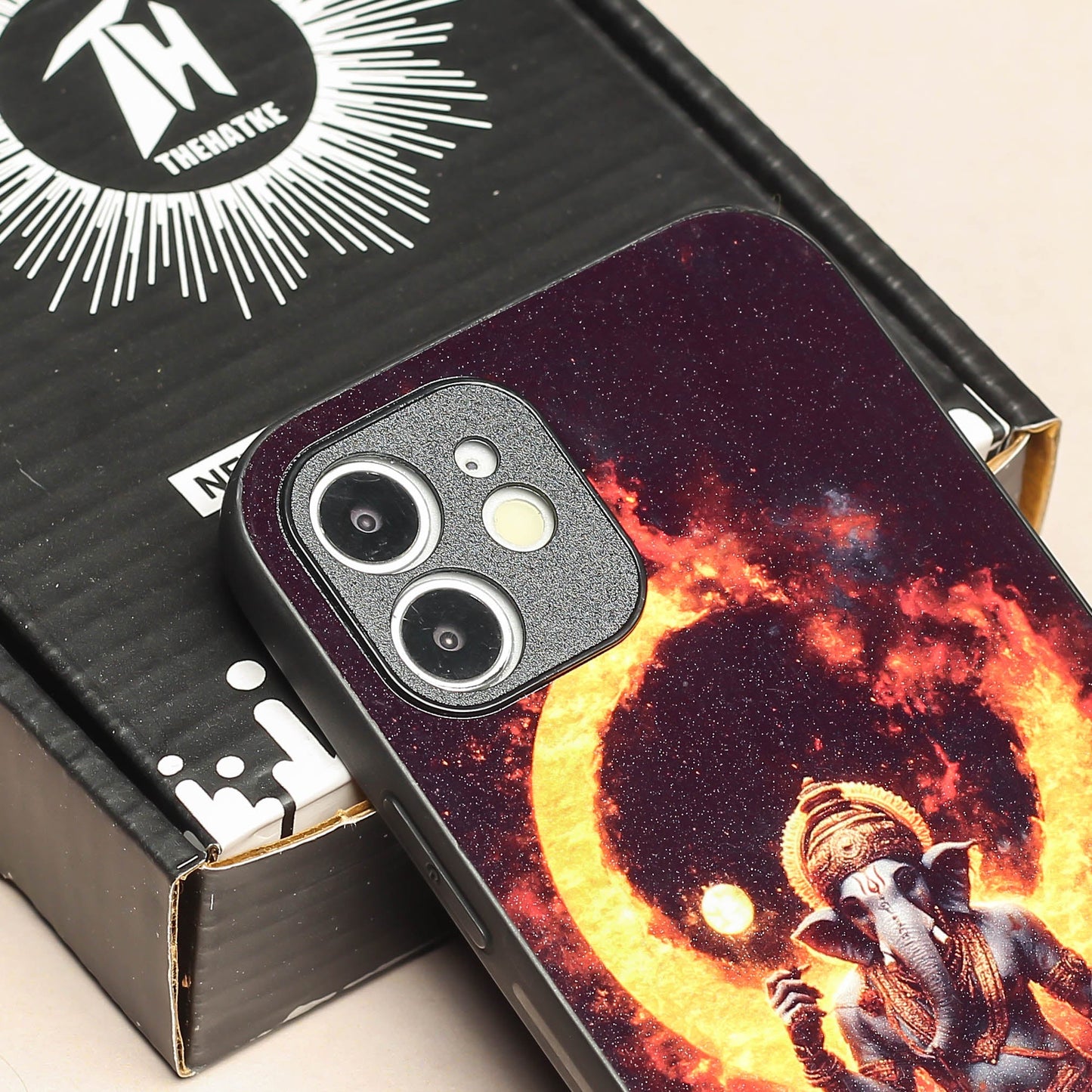 Ganesh ji 3rd Designer Metal Back cover for Apple Iphone 12