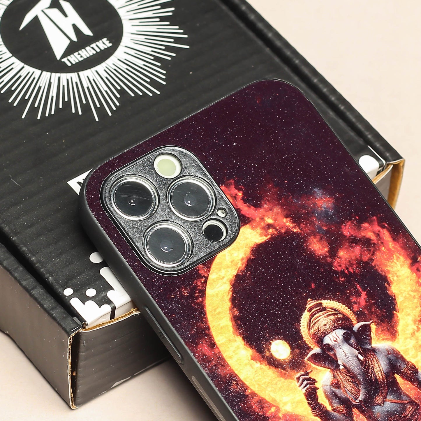 Ganesh ji 3rd Designer Metal Back cover for Apple Iphone 12 Pro