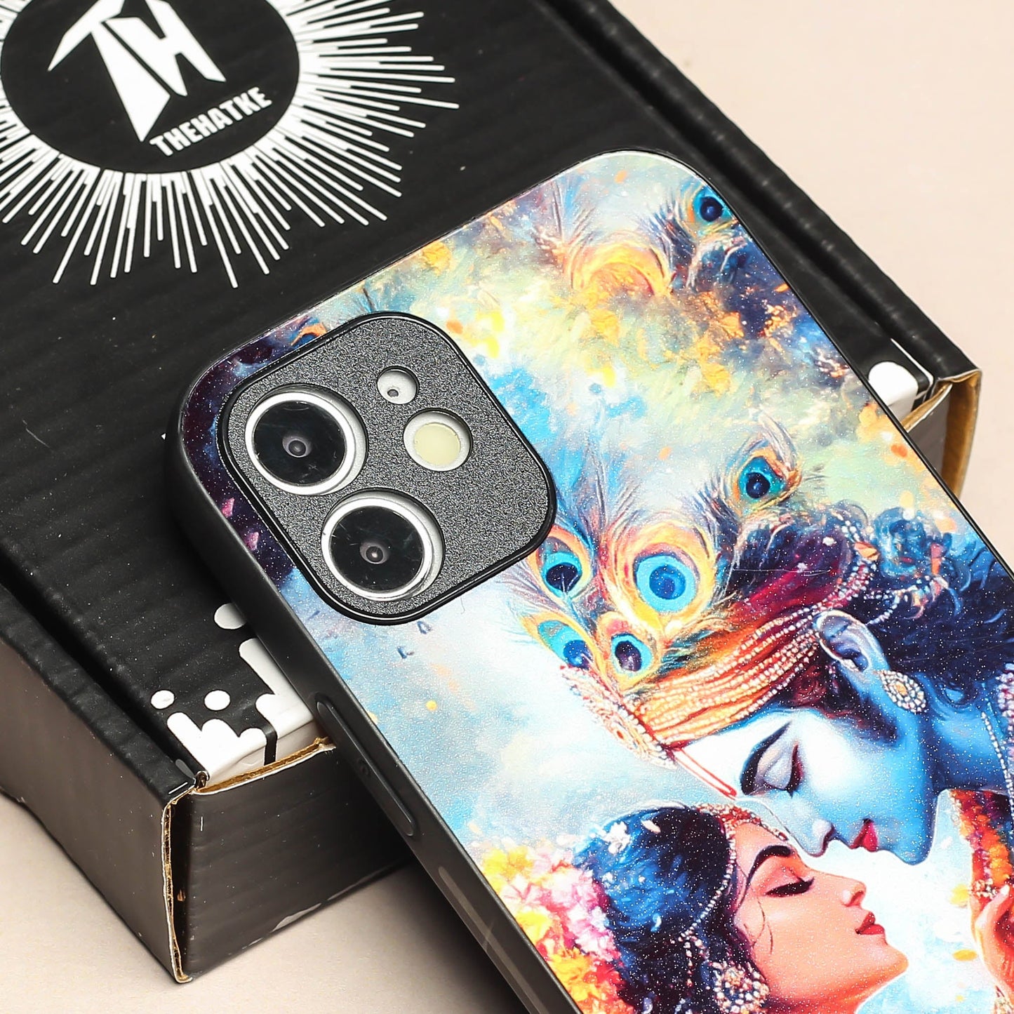 Radha Krishna Designer Metal Back cover for Apple Iphone 12