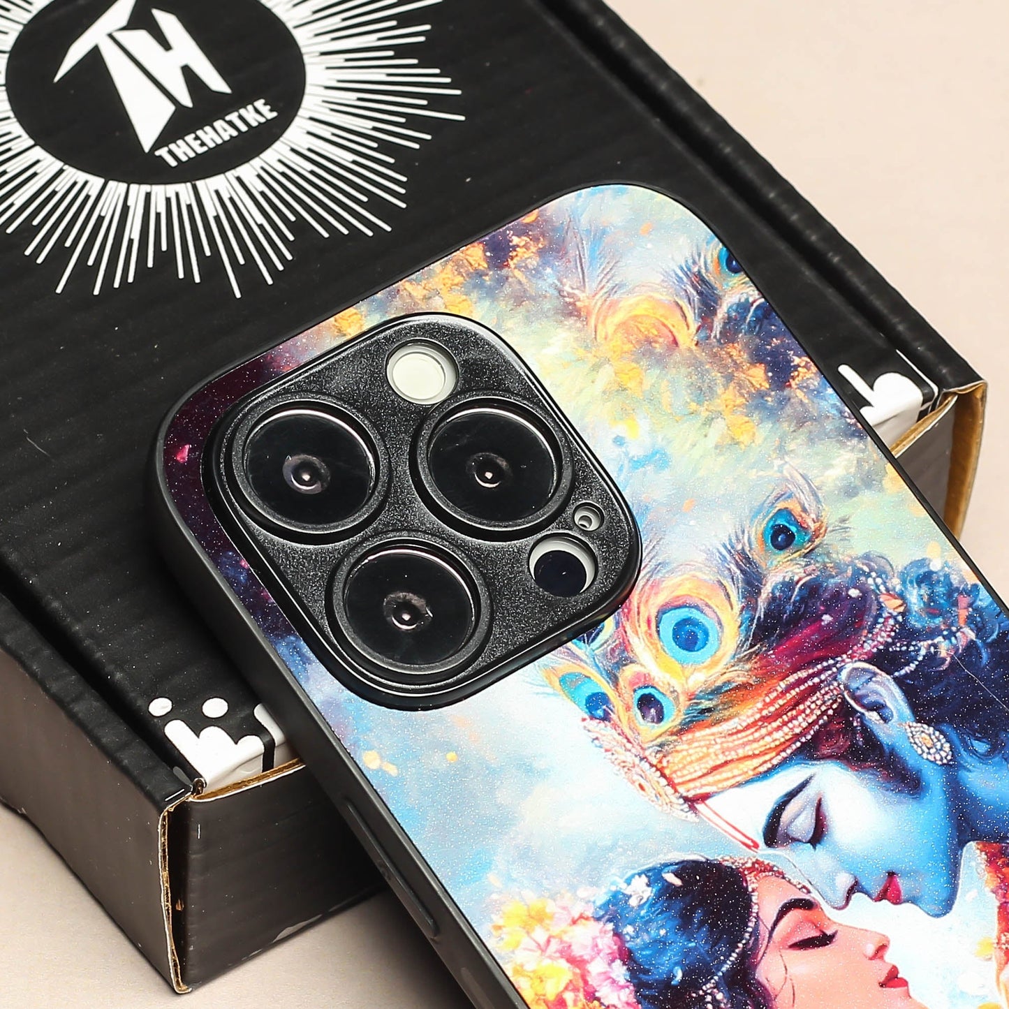 Radha Krishna Designer Metal Back cover for Apple Iphone 16 Pro