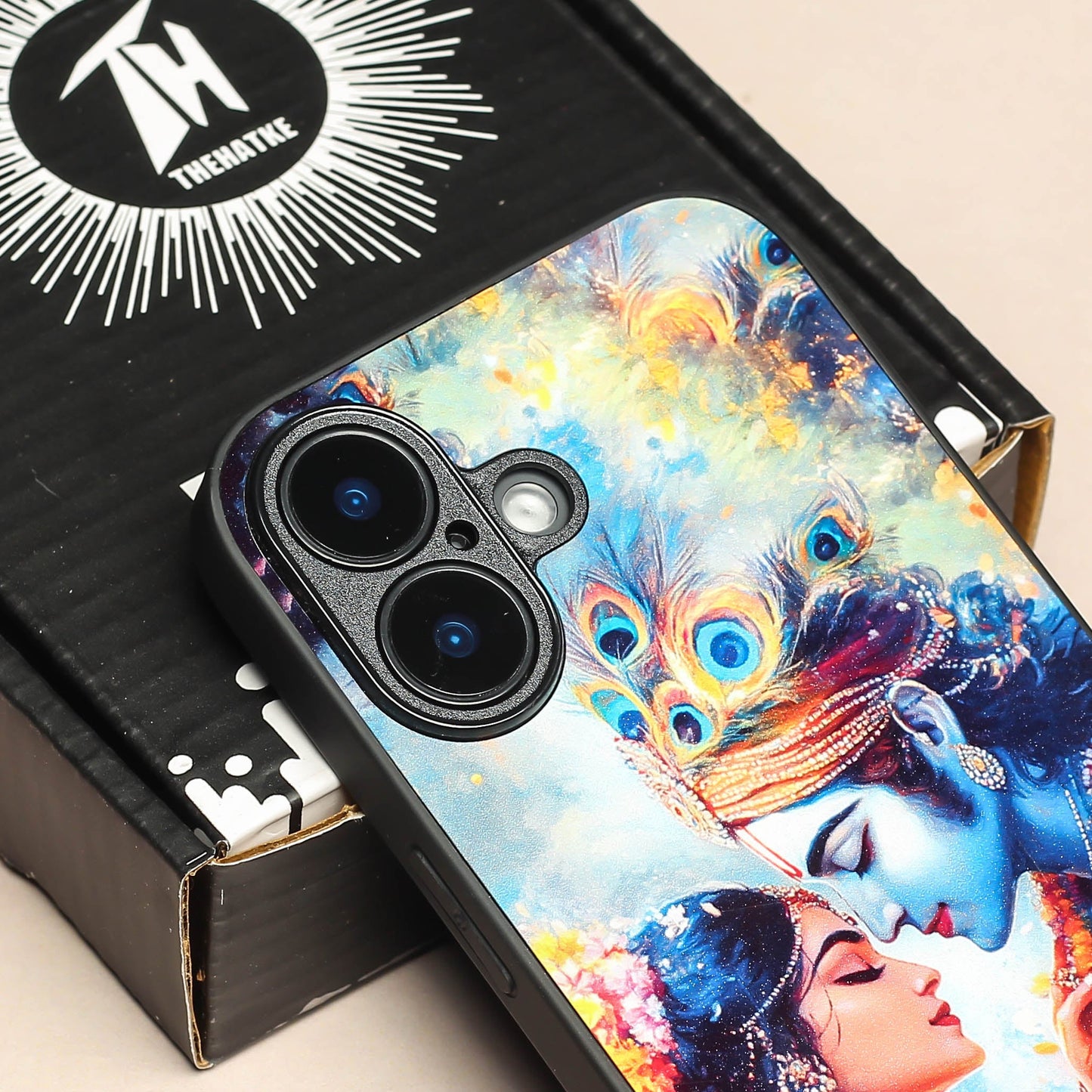 Radha Krishna Designer Metal Back cover for Apple Iphone 16 Plus