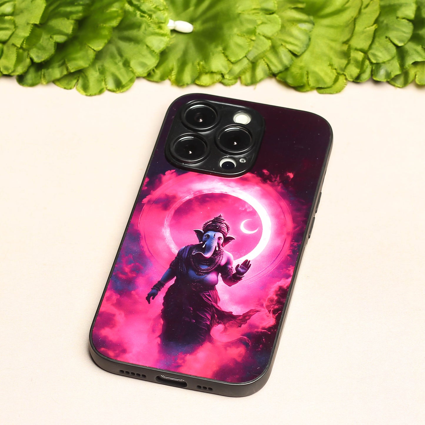 Ganesh ji 4th Designer Metal Back cover for Apple Iphone 13 Pro Max