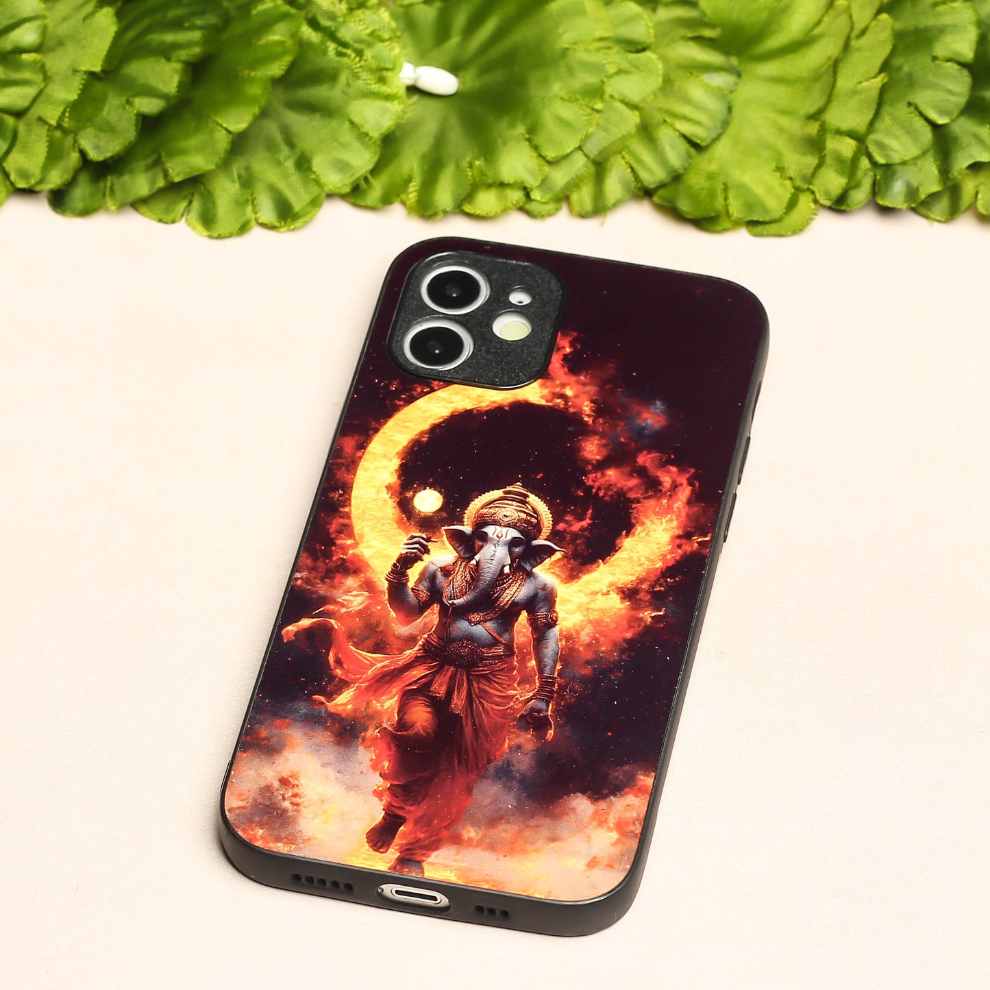 Ganesh ji 3rd Designer Metal Back cover for Apple Iphone 12