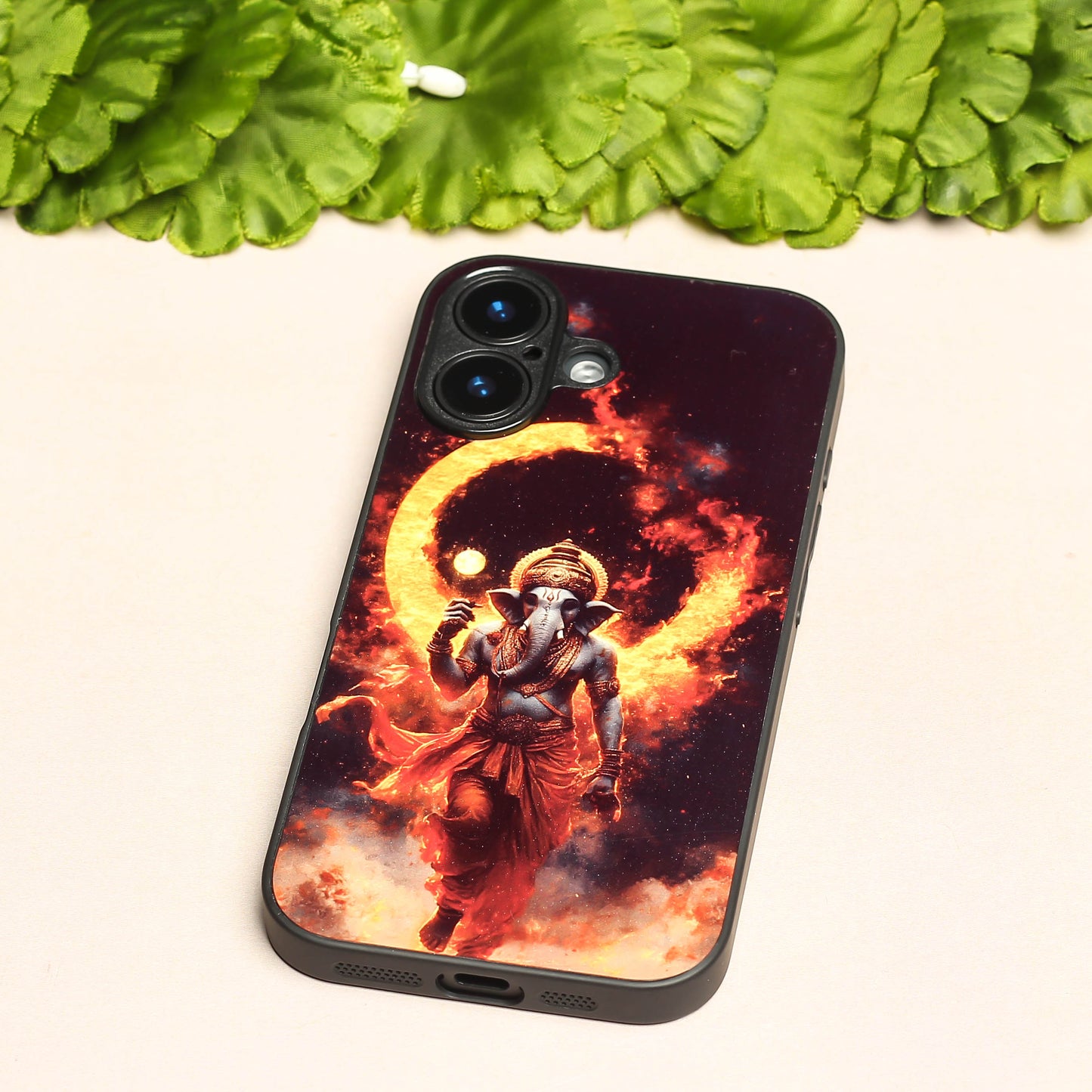 Ganesh ji 3rd Designer Metal Back cover for Apple Iphone 16