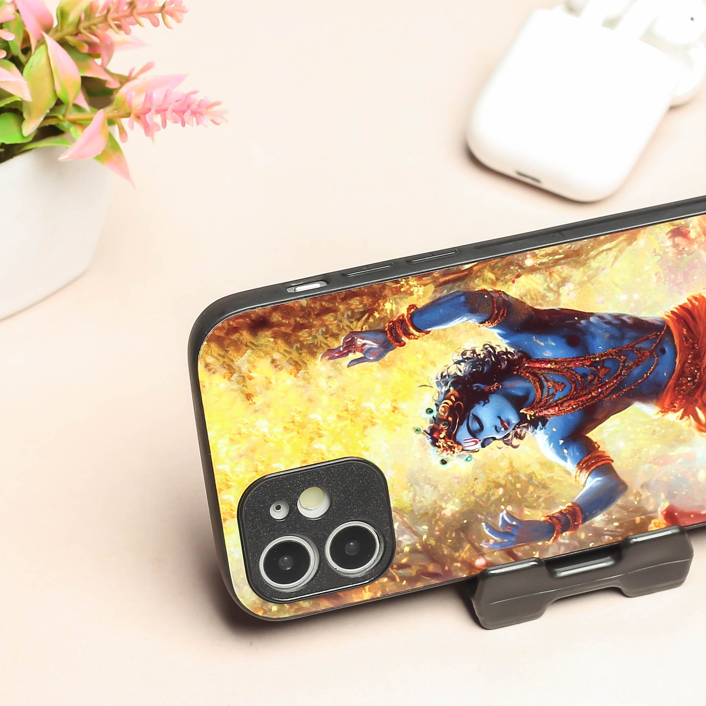 Krishna ji 3rd Designer Metal Back cover for Apple Iphone 12