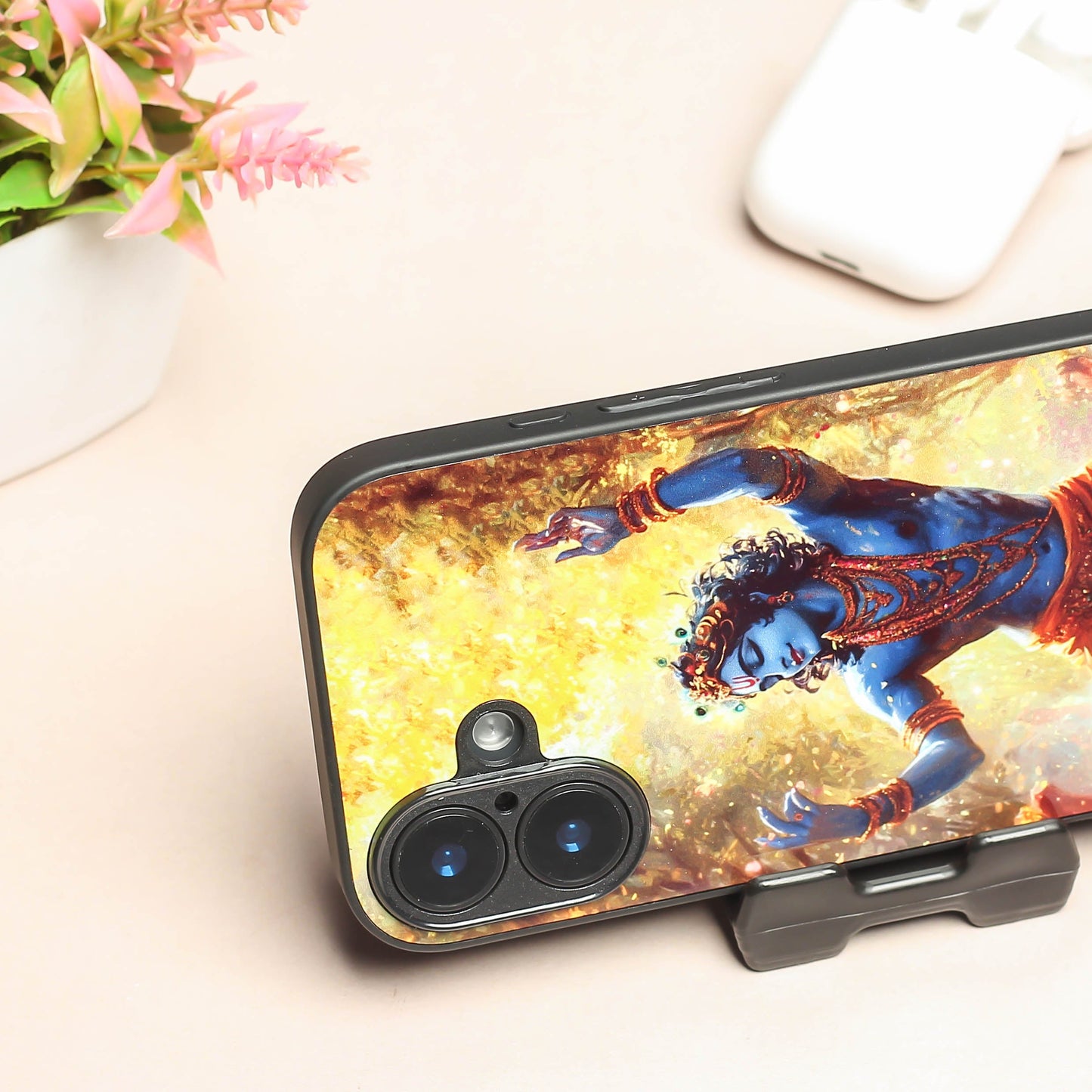 Krishna ji 3rd Designer Metal Back cover for Apple Iphone 16 Plus