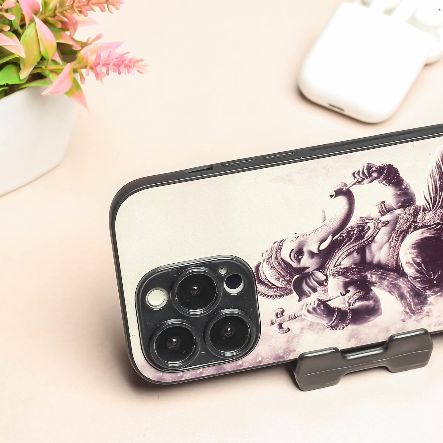 Ganesh ji 6th Designer Metal Back cover for Apple Iphone 16 Pro