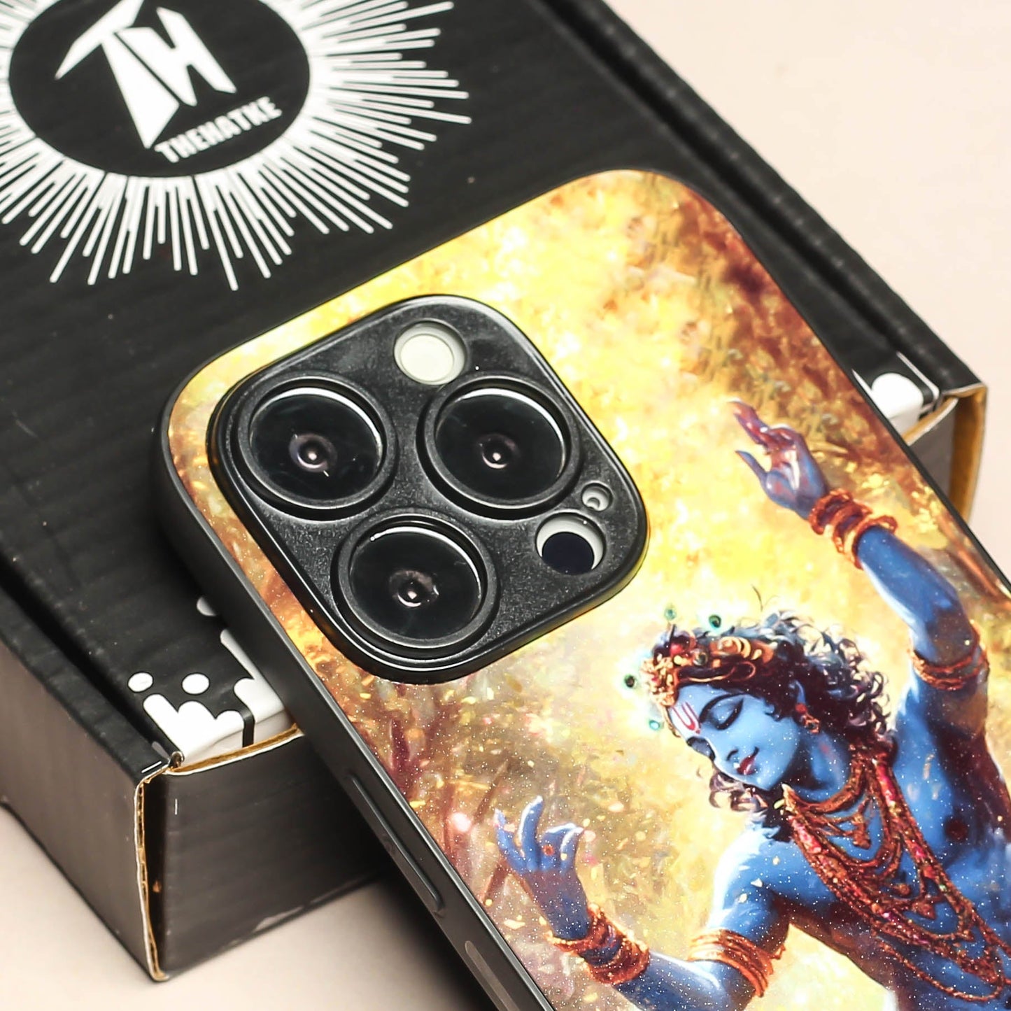 Krishna ji 3rd Designer Metal Back cover for Apple Iphone 15 Pro Max