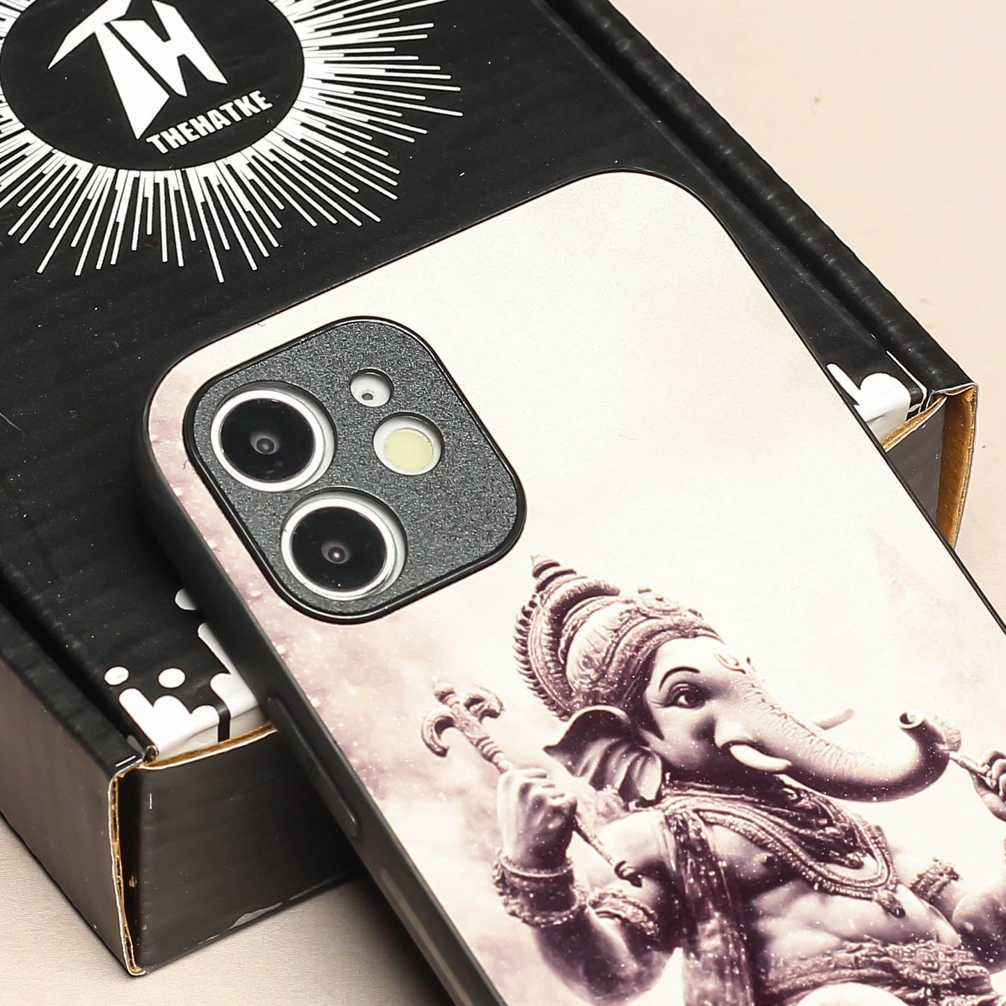 Ganesh ji 6th Designer Metal Back cover for Apple Iphone 12