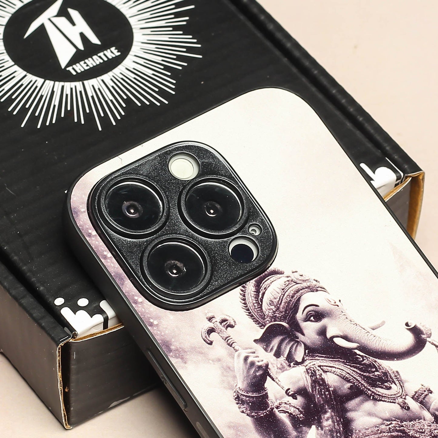 Ganesh ji 6th Designer Metal Back cover for Apple Iphone 16 Pro